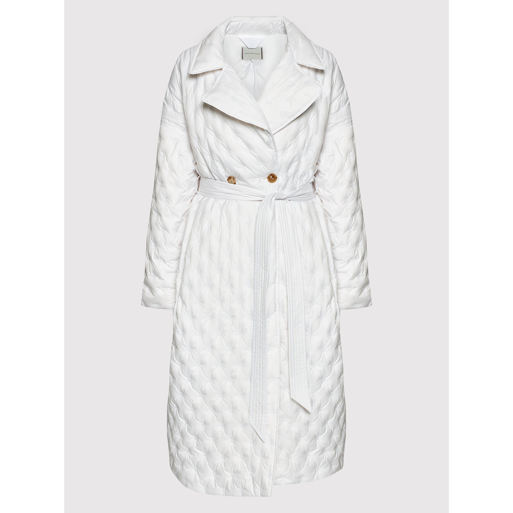 Tommy Hilfiger Пухено яке Embro WW0WW35307 Бял Regular Fit - Pepit.bg