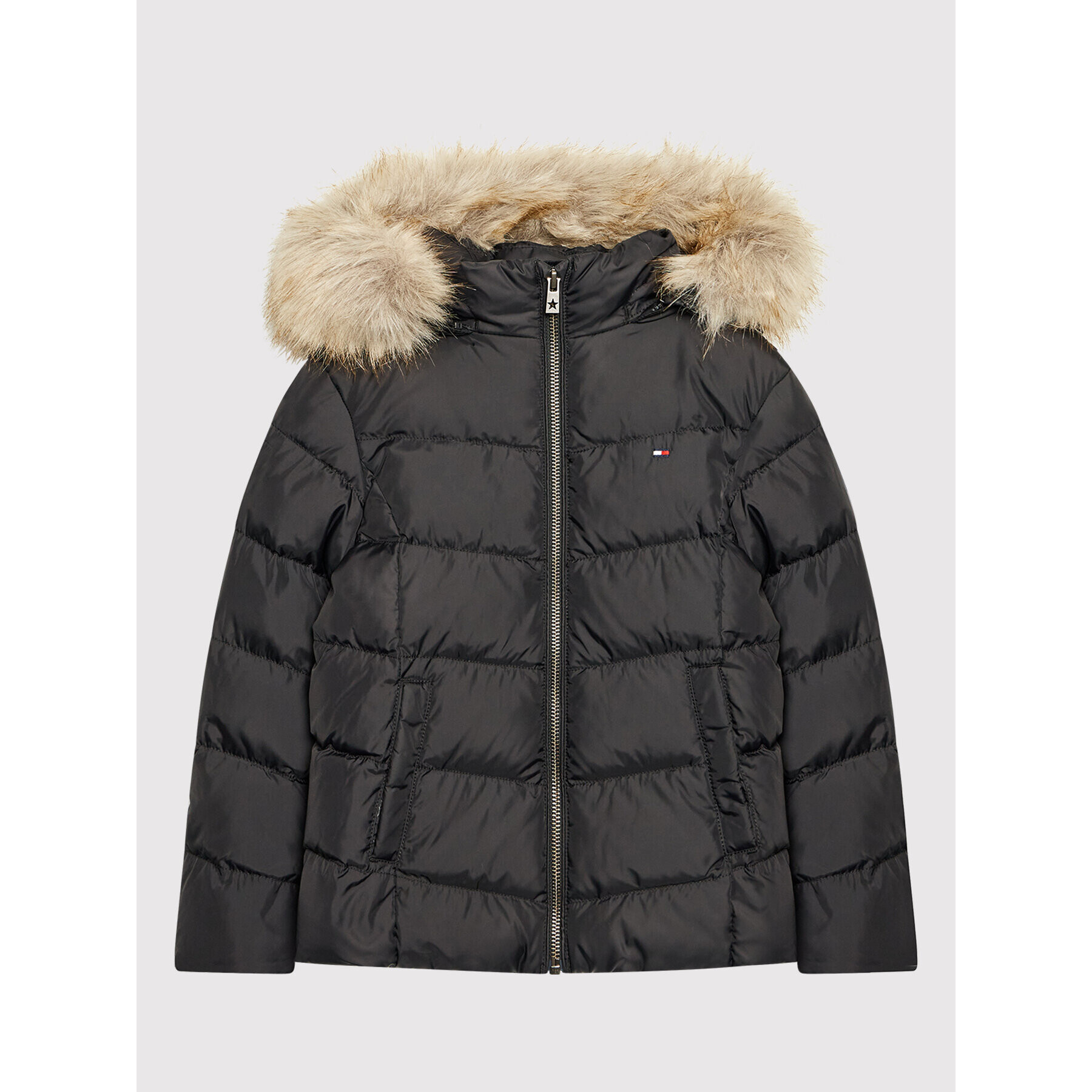 Tommy Hilfiger Пухено яке Essential KG0KG05980 D Черен Regular Fit - Pepit.bg