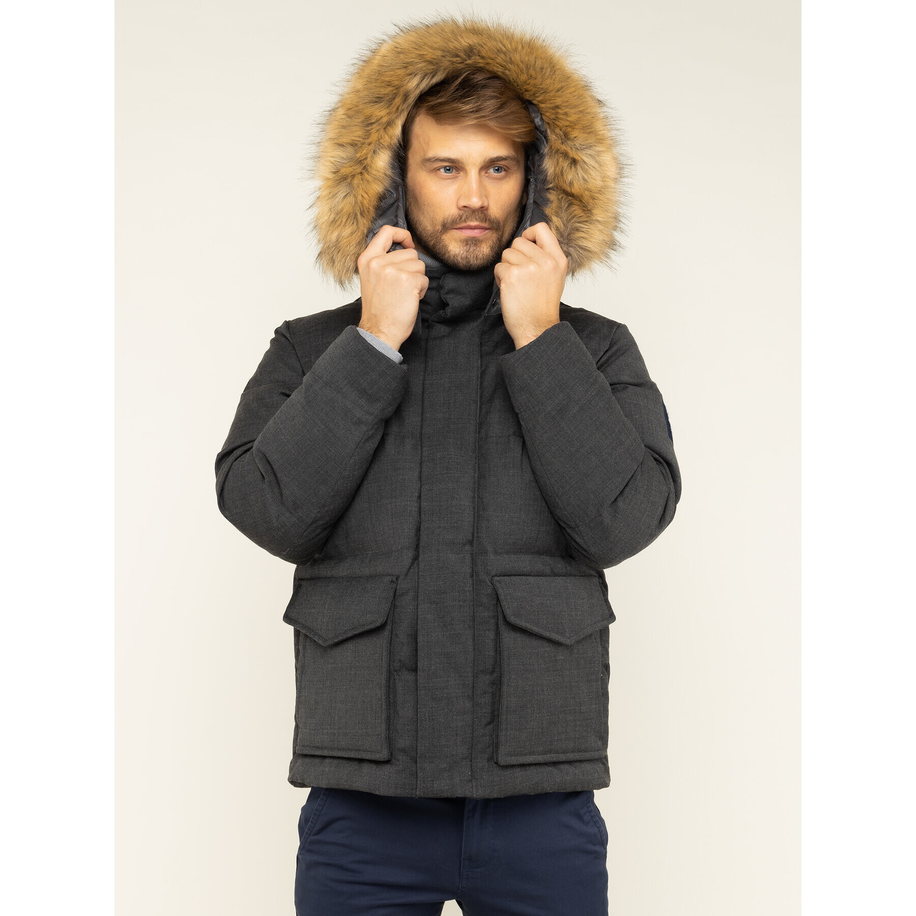 Tommy Hilfiger Пухено яке Icon Tech Puffer MW0MW12115 Сив Regular Fit - Pepit.bg