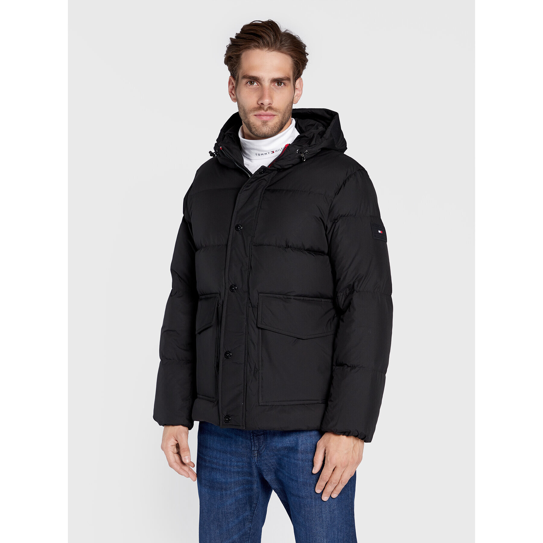 Tommy Hilfiger Пухено яке MW0MW27683 Черен Regular Fit - Pepit.bg