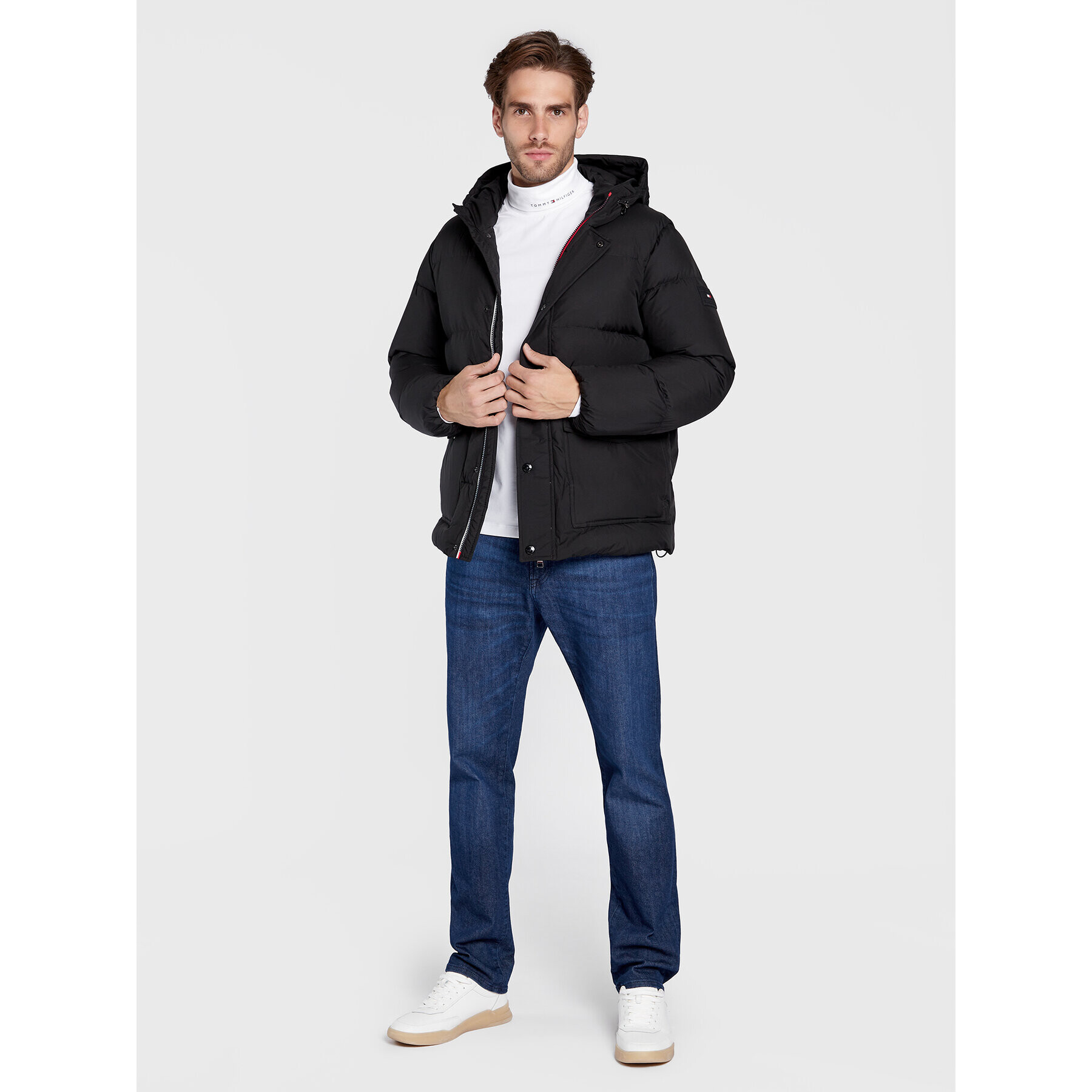 Tommy Hilfiger Пухено яке MW0MW27683 Черен Regular Fit - Pepit.bg