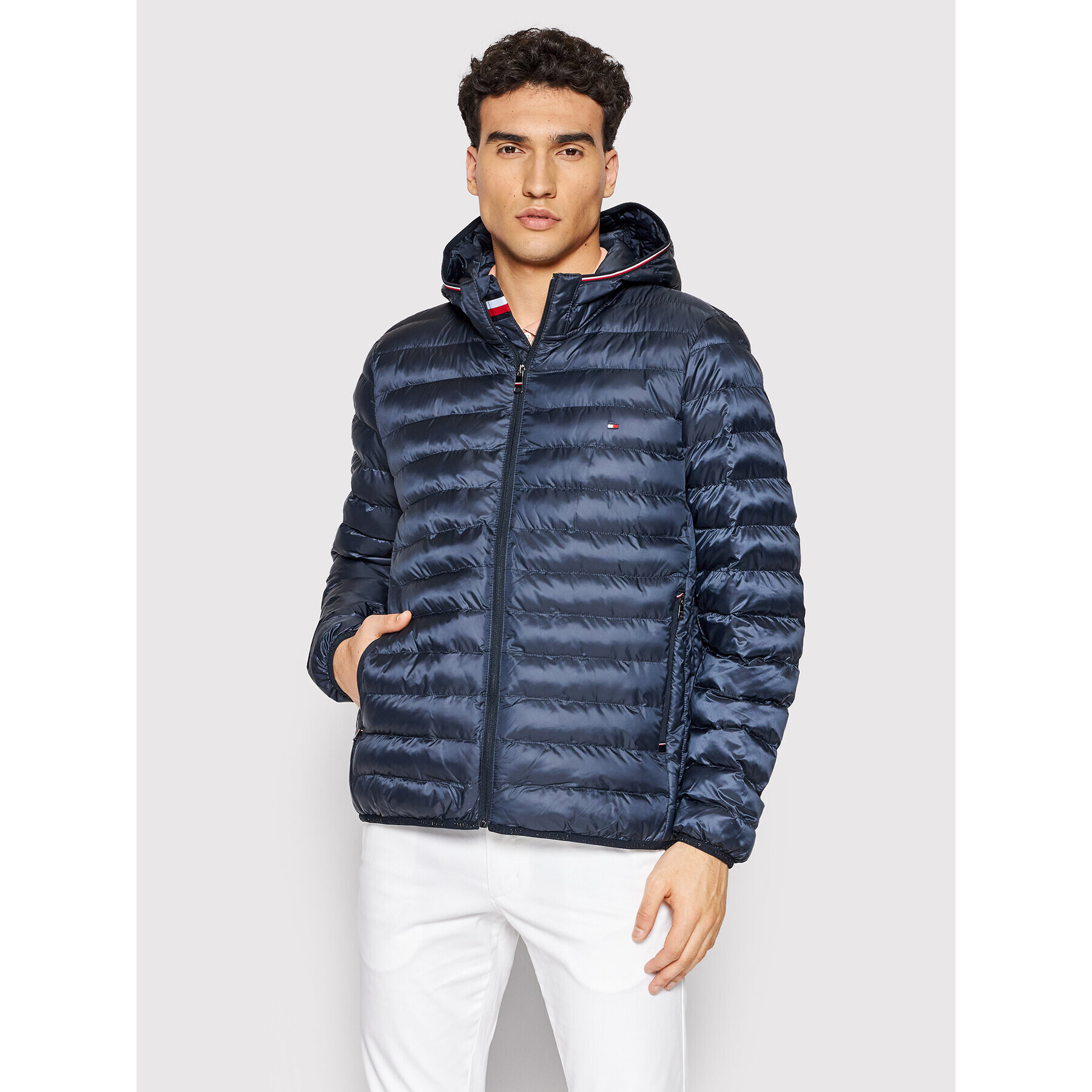 Tommy Hilfiger Пухено яке Packable MW0MW24978 Тъмносин Regular Fit - Pepit.bg