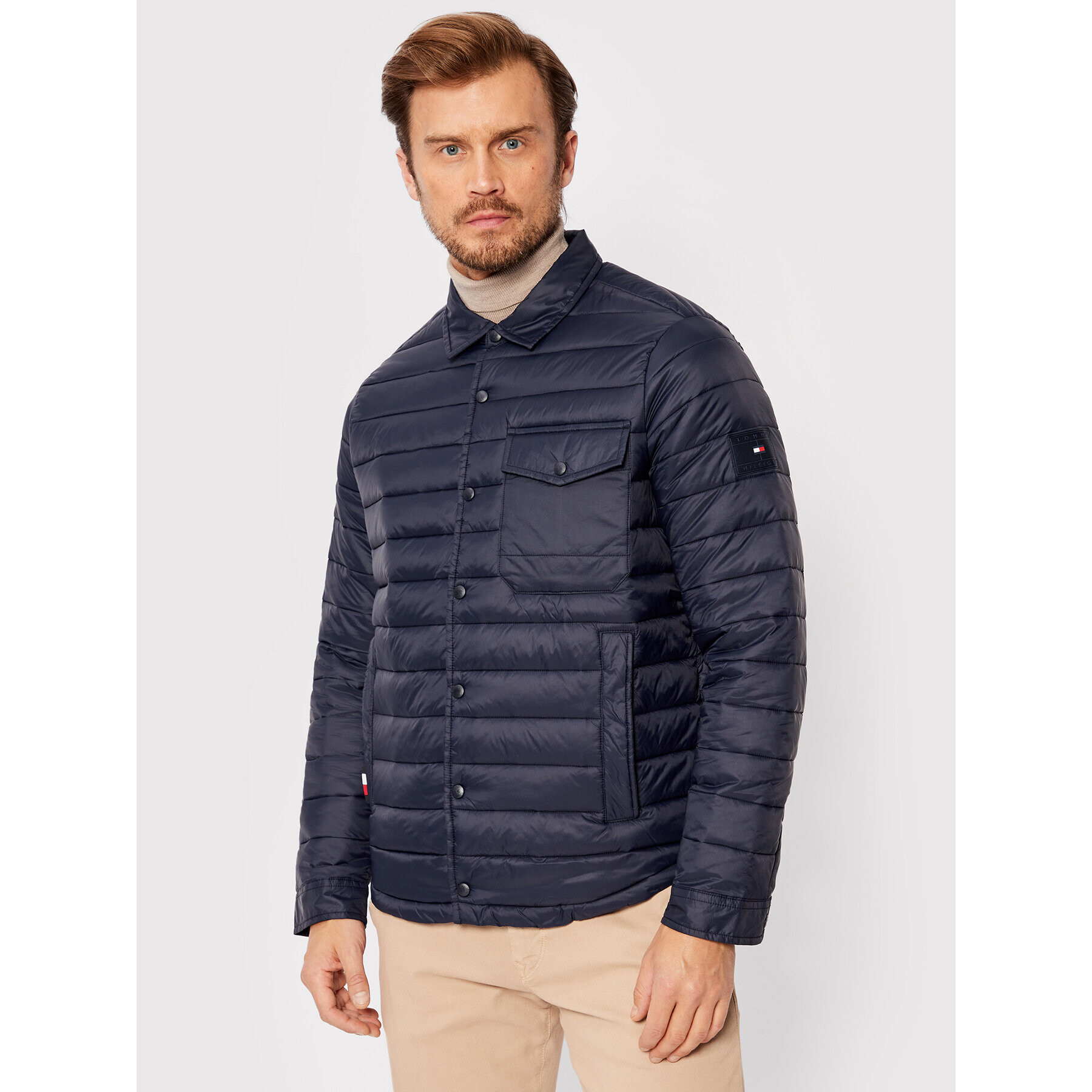 Tommy Hilfiger Пухено яке Packable MW0MW26875 Тъмносин Regular Fit - Pepit.bg