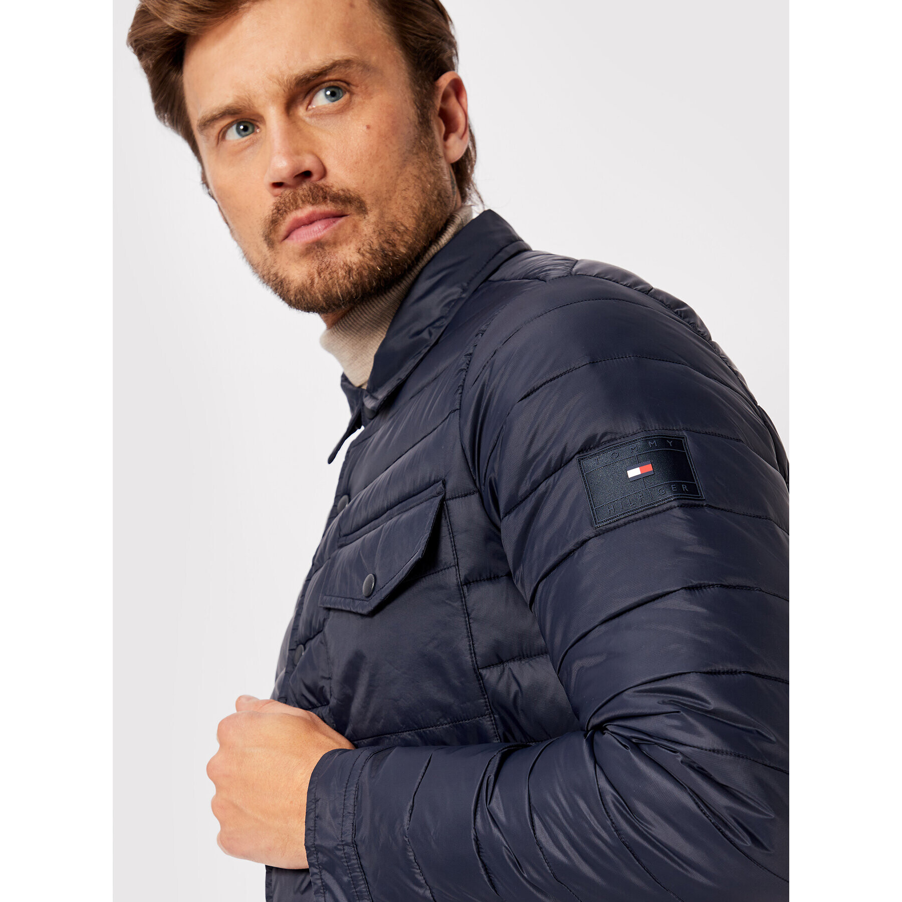 Tommy Hilfiger Пухено яке Packable MW0MW26875 Тъмносин Regular Fit - Pepit.bg