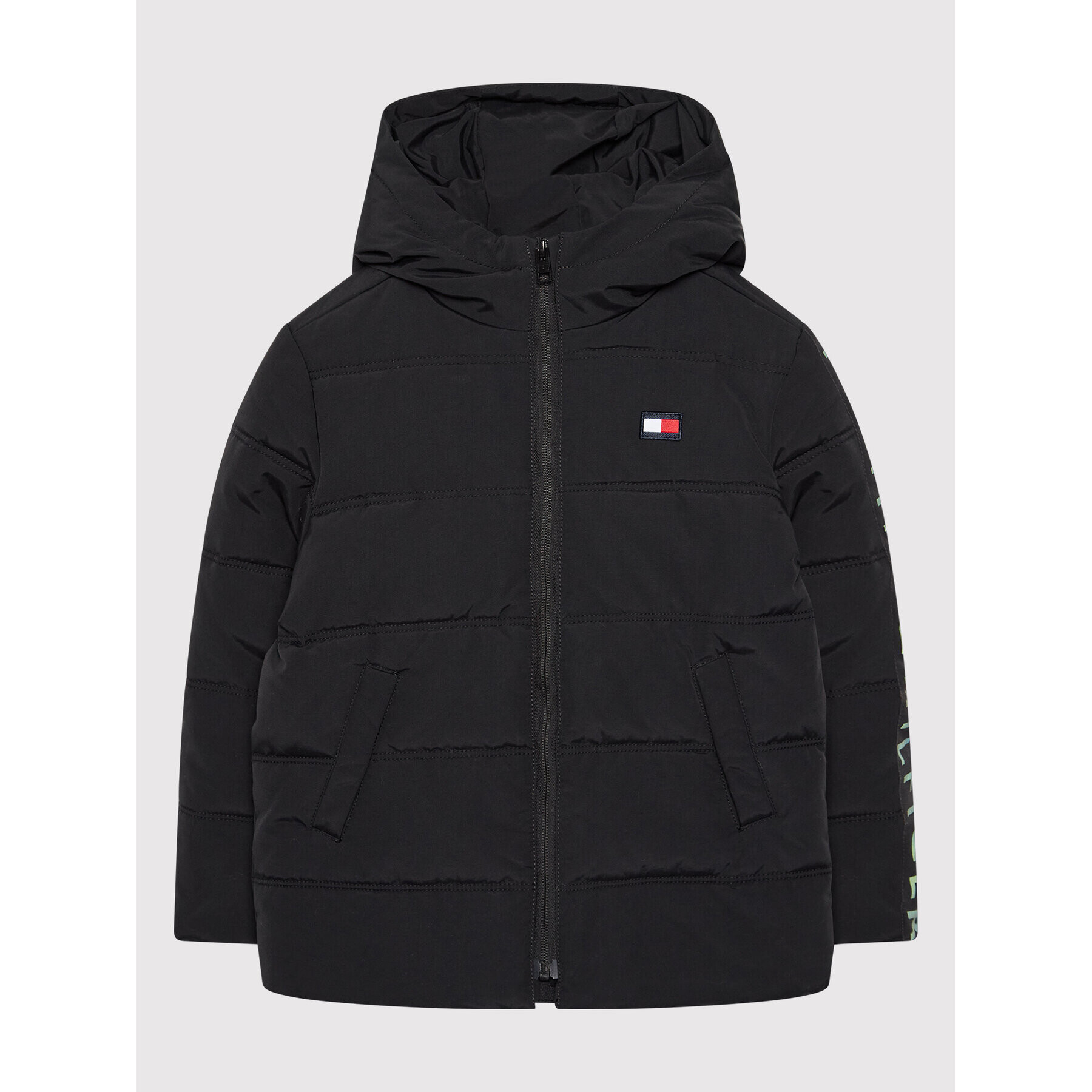 Tommy Hilfiger Пухено яке Reflective Print KB0KB06647 M Черен Regular Fit - Pepit.bg