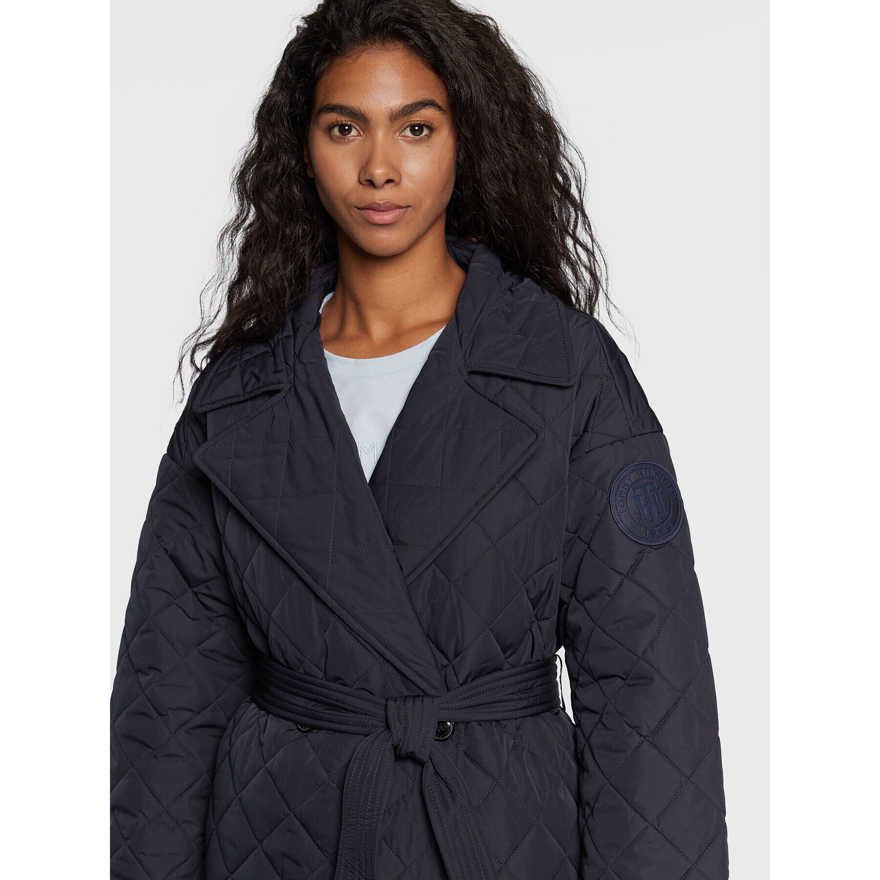 Tommy Hilfiger Пухено яке Sorona Quilted WW0WW35090 Тъмносин Regular Fit - Pepit.bg