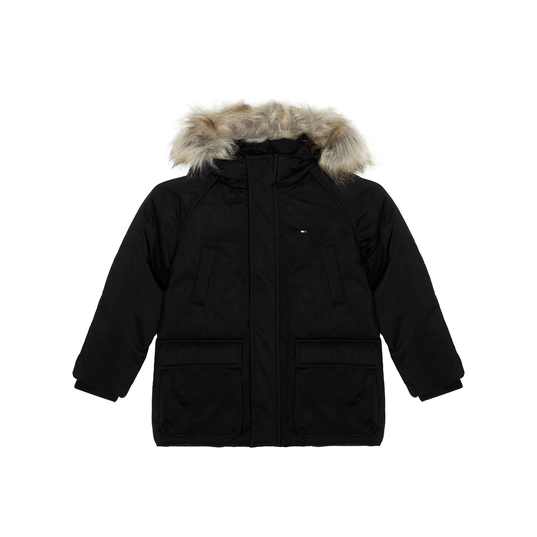 Tommy Hilfiger Пухено яке Tech Parka KB0KB05996 D Черен Regular Fit - Pepit.bg