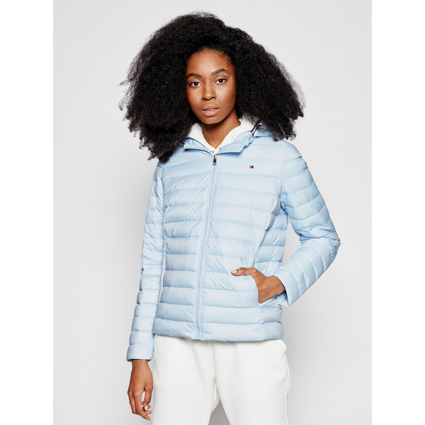 Tommy Hilfiger Пухено яке Essential WW0WW30842 Син Regular Fit - Pepit.bg