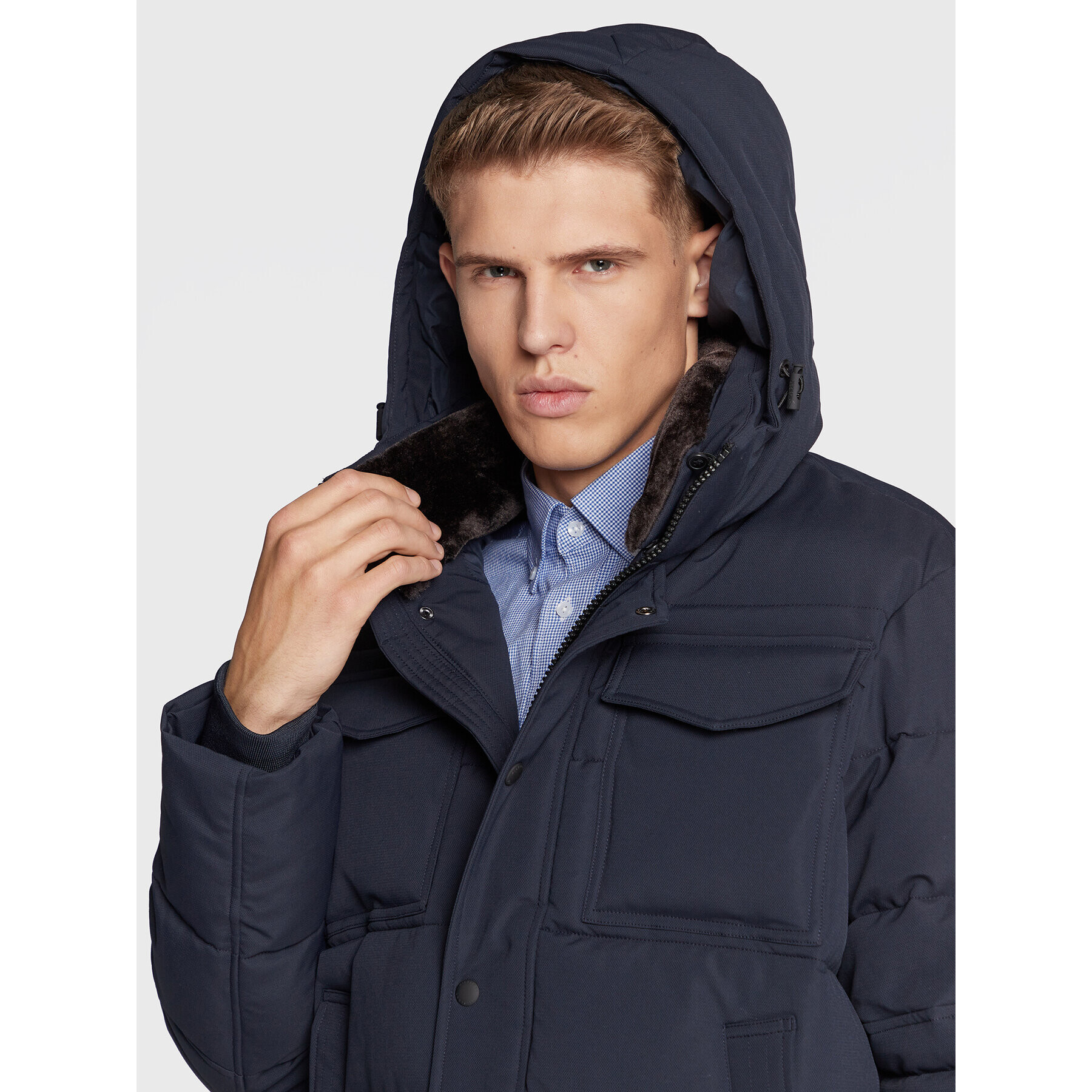 Tommy Hilfiger Пухено яке Utility MW0MW27702 Тъмносин Regular Fit - Pepit.bg