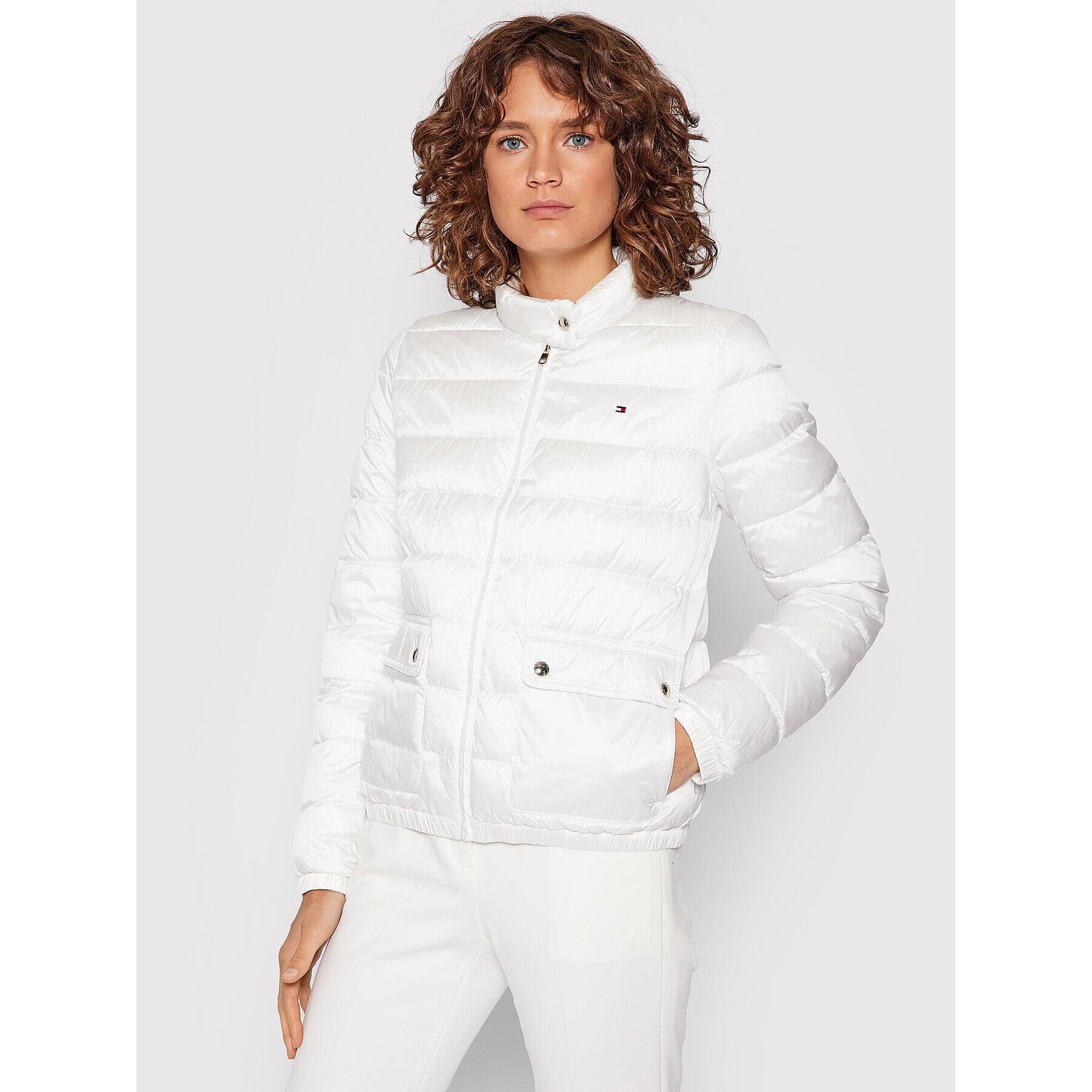 Tommy Hilfiger Пухено яке WW0WW29916 Бял Regular Fit - Pepit.bg