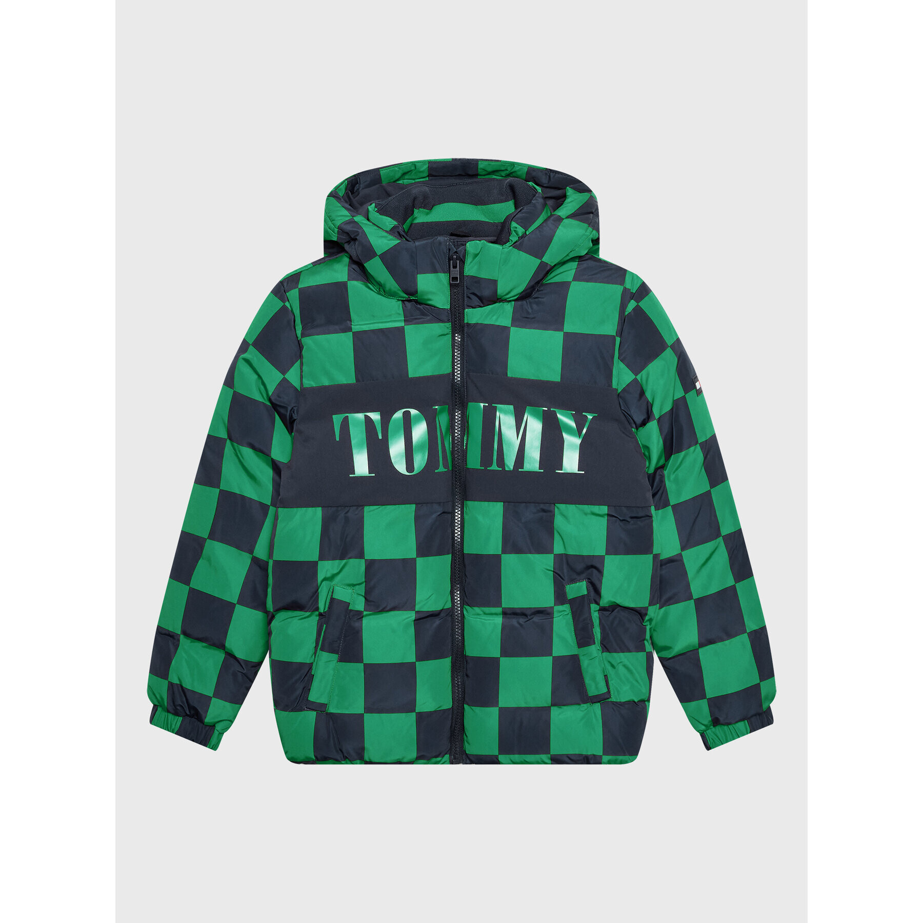 Tommy Hilfiger Пухено яке Checker Board KB0KB07814 D Тъмносин Regular Fit - Pepit.bg