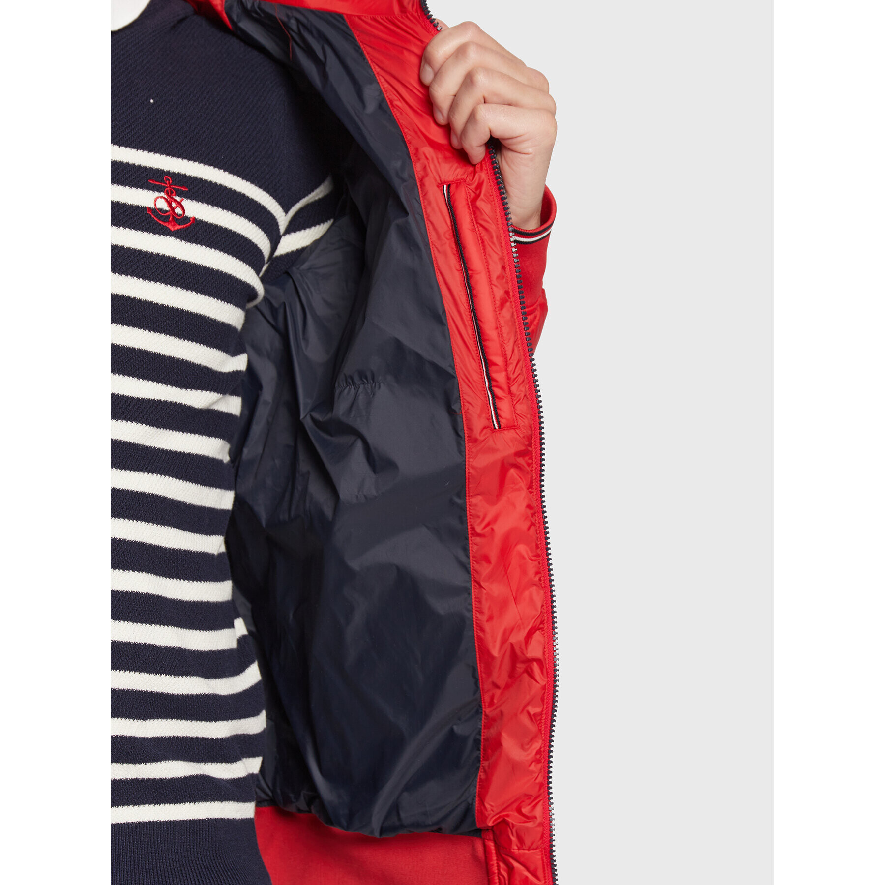 Tommy Hilfiger Пухено яке Diamond MW0MW27588 Червен Regular Fit - Pepit.bg