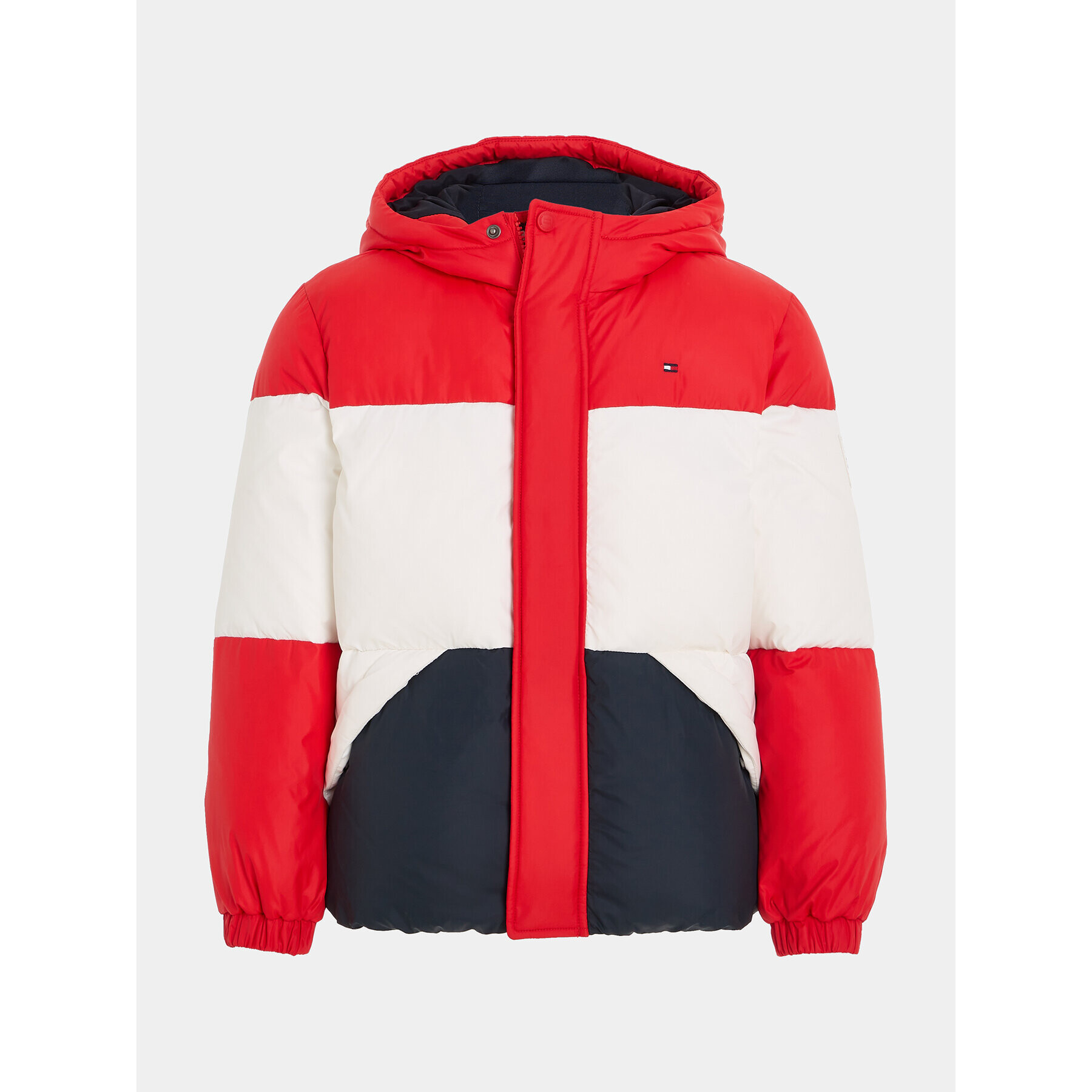 Tommy Hilfiger Пухено яке Essential Colorblock KB0KB08559 M Червен Regular Fit - Pepit.bg