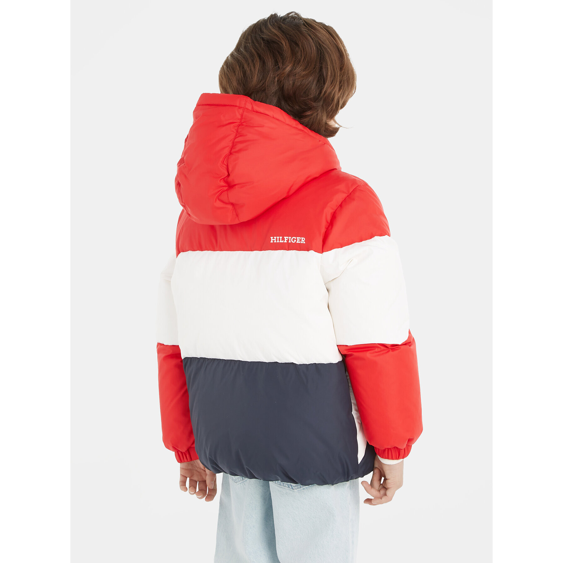 Tommy Hilfiger Пухено яке Essential Colorblock KB0KB08559 S Червен Regular Fit - Pepit.bg