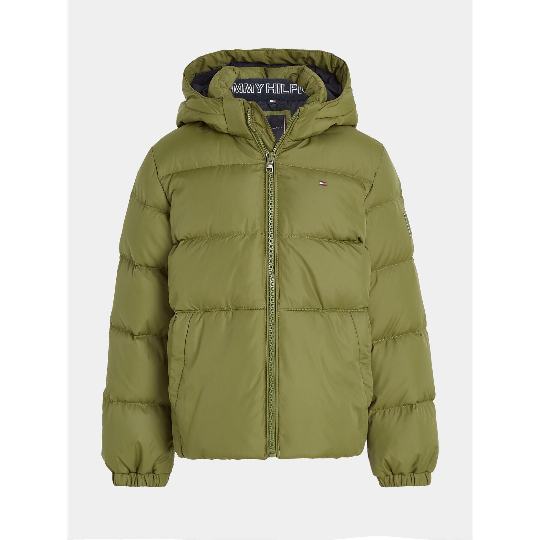 Tommy Hilfiger Пухено яке Essential KB0KB08341 M Зелен Regular Fit - Pepit.bg