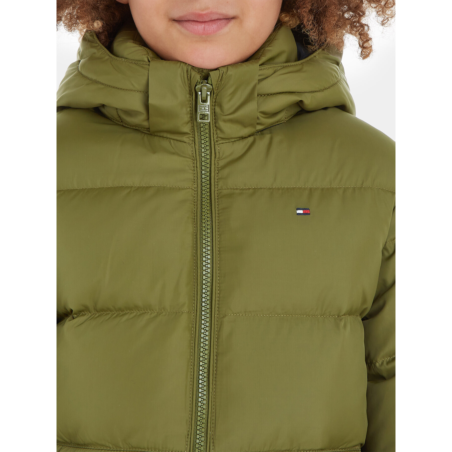 Tommy Hilfiger Пухено яке Essential KB0KB08341 S Зелен Regular Fit - Pepit.bg