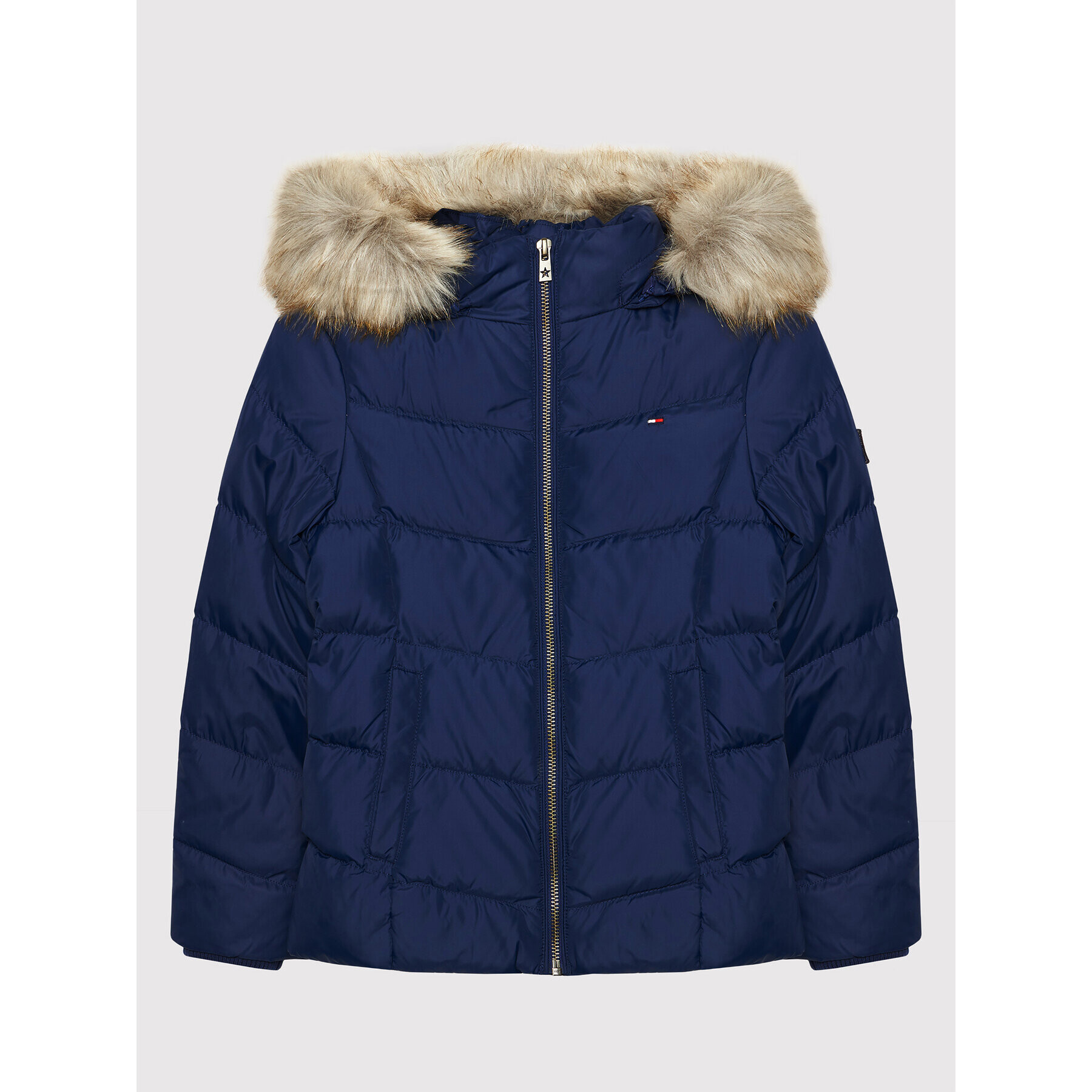 Tommy Hilfiger Пухено яке Essential KG0KG05980 M Тъмносин Regular Fit - Pepit.bg