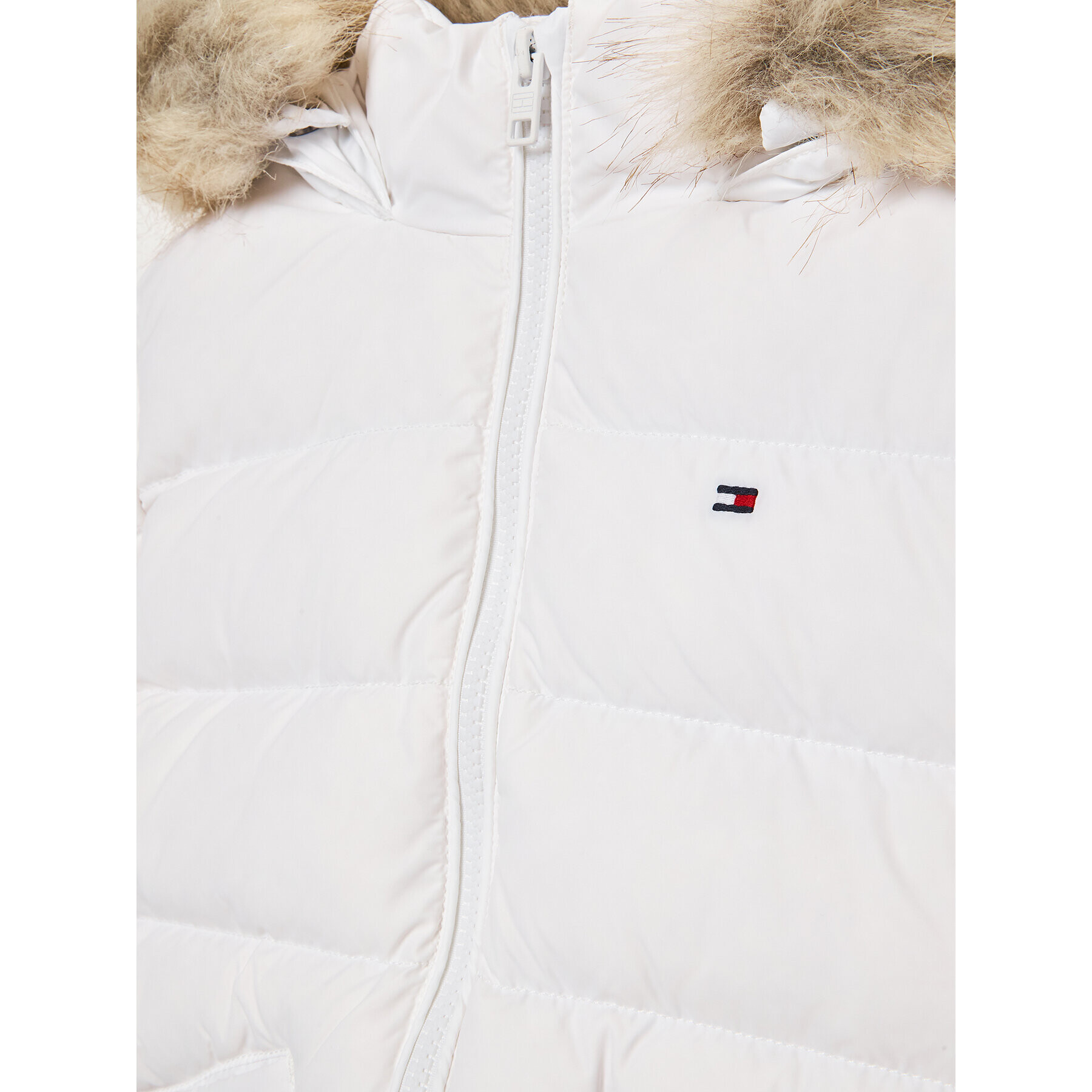 Tommy Hilfiger Пухено яке Essential KG0KG07399 D Бял Regular Fit - Pepit.bg