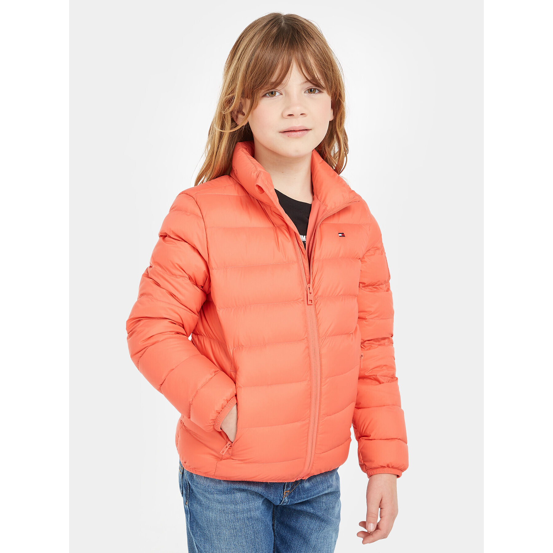Tommy Hilfiger Пухено яке Essential KS0KS00440 M Розов Regular Fit - Pepit.bg