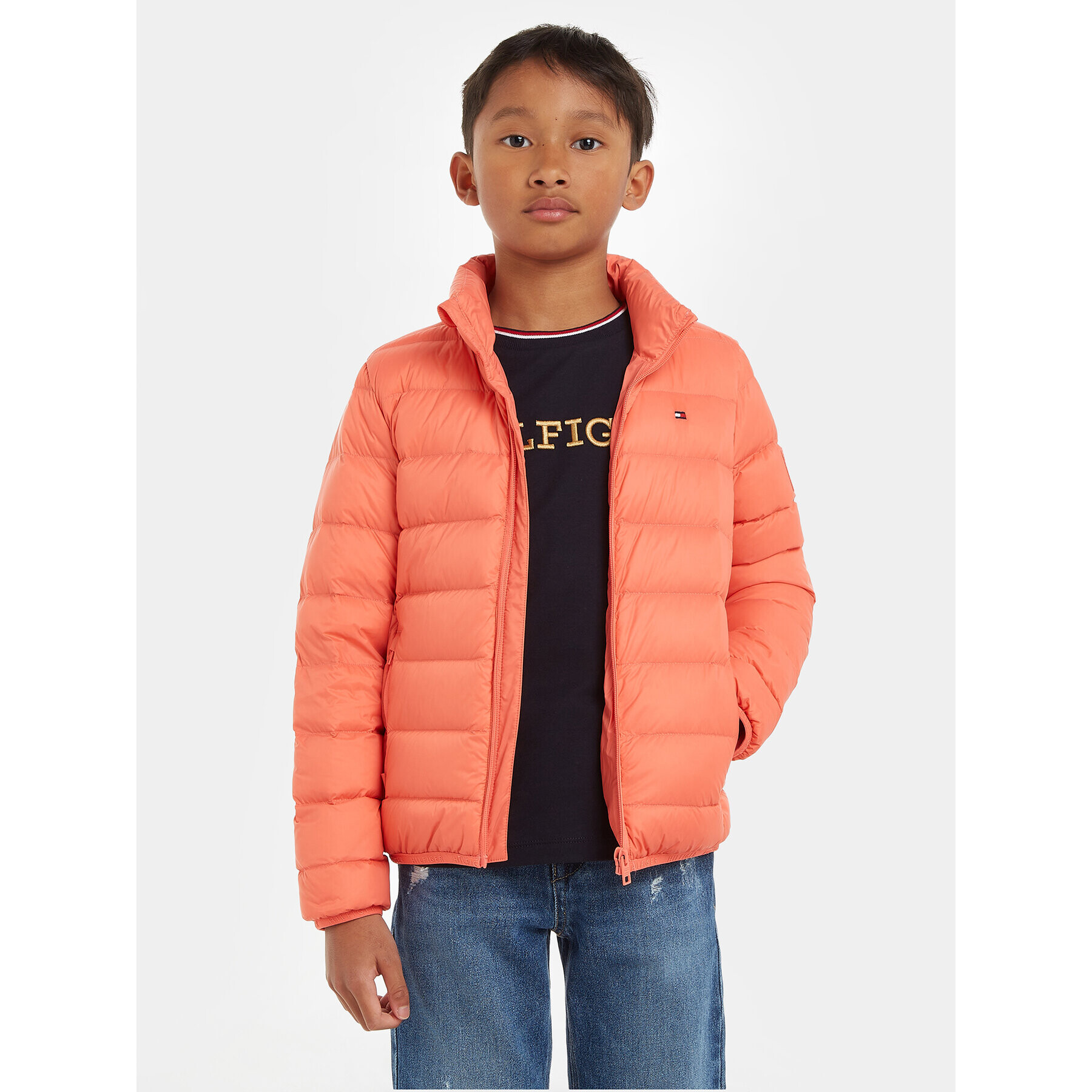 Tommy Hilfiger Пухено яке Essential KS0KS00440 M Розов Regular Fit - Pepit.bg