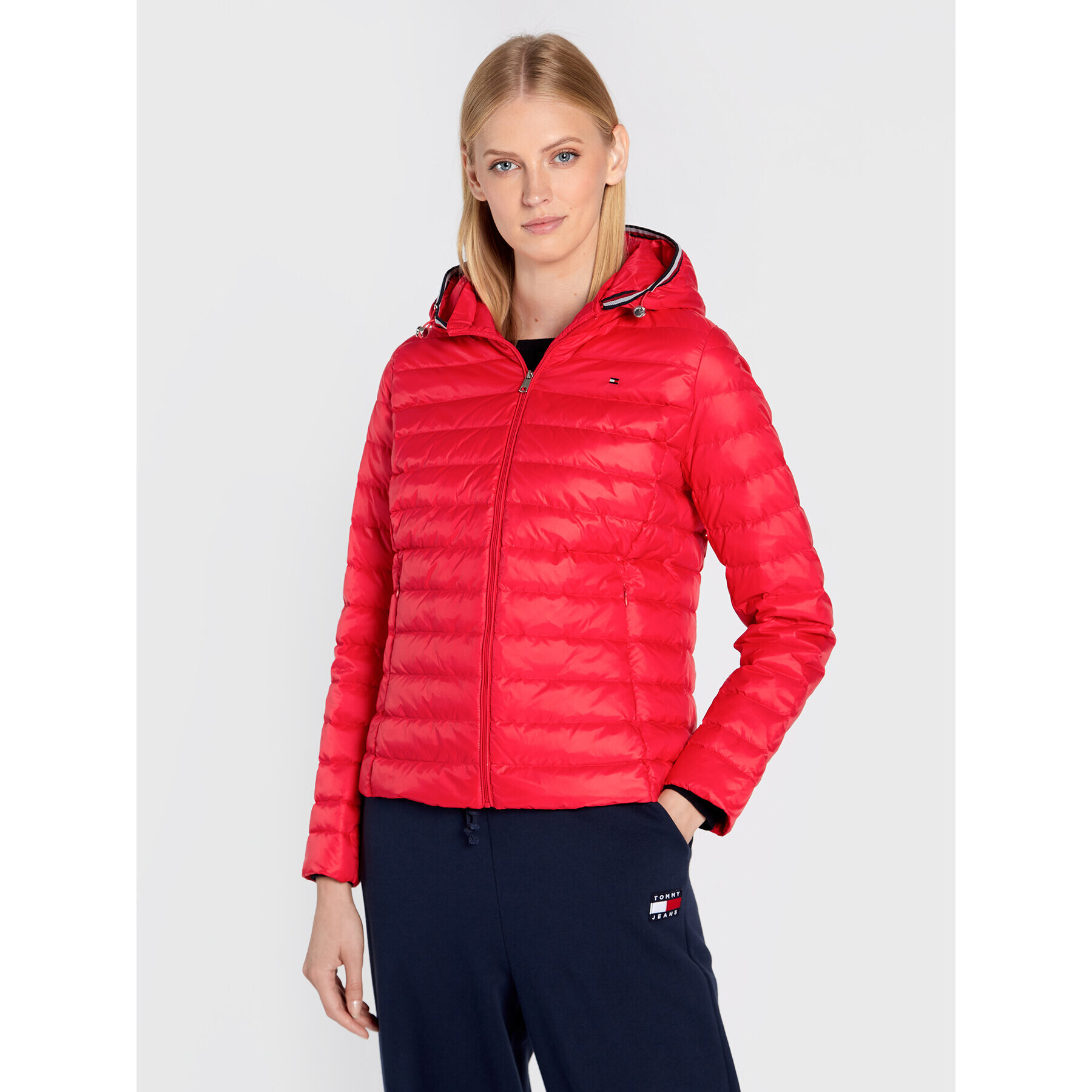 Tommy Hilfiger Пухено яке Essential WW0WW30842 Червен Regular Fit - Pepit.bg