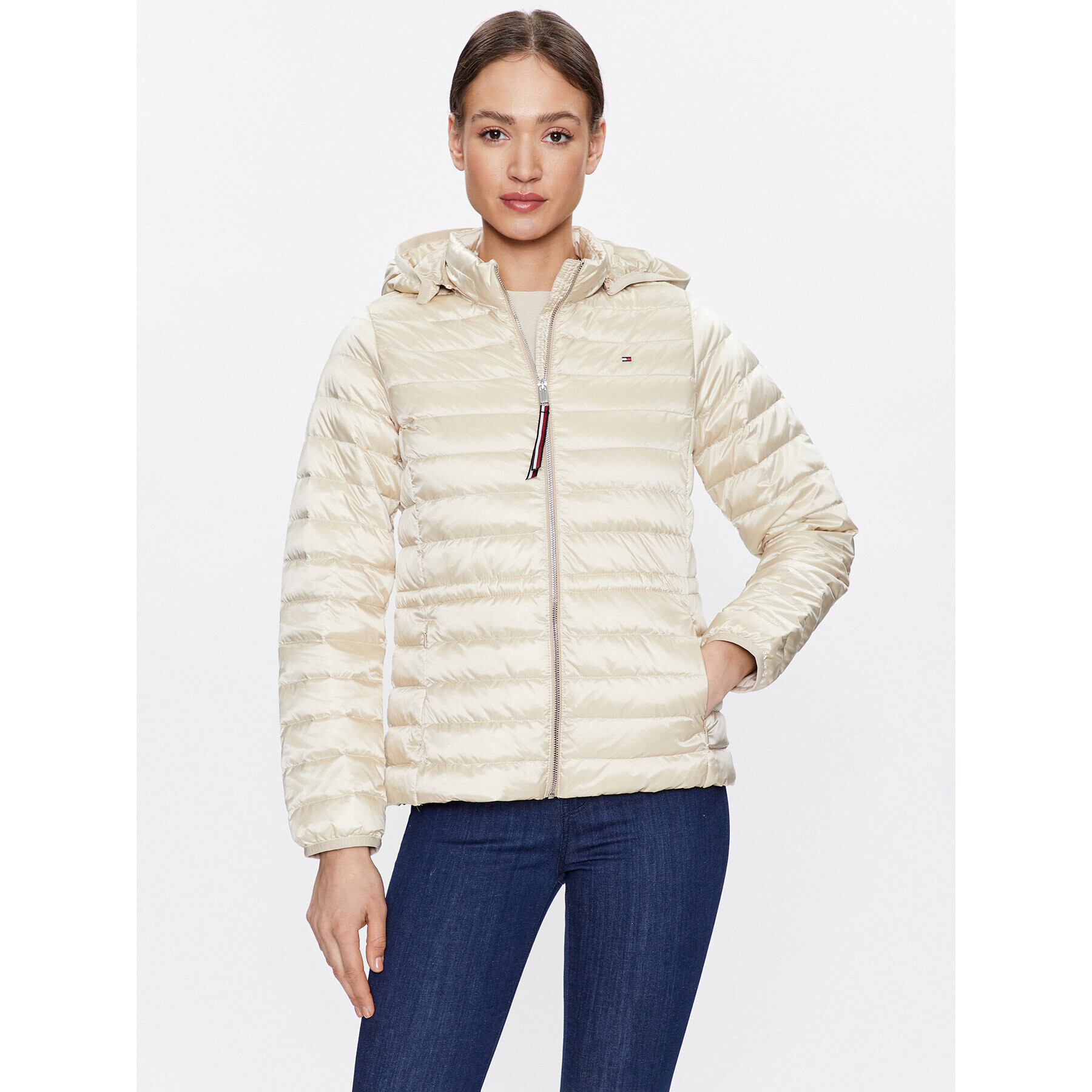 Tommy Hilfiger Пухено яке Feminne WW0WW37264 Бежов Regular Fit - Pepit.bg