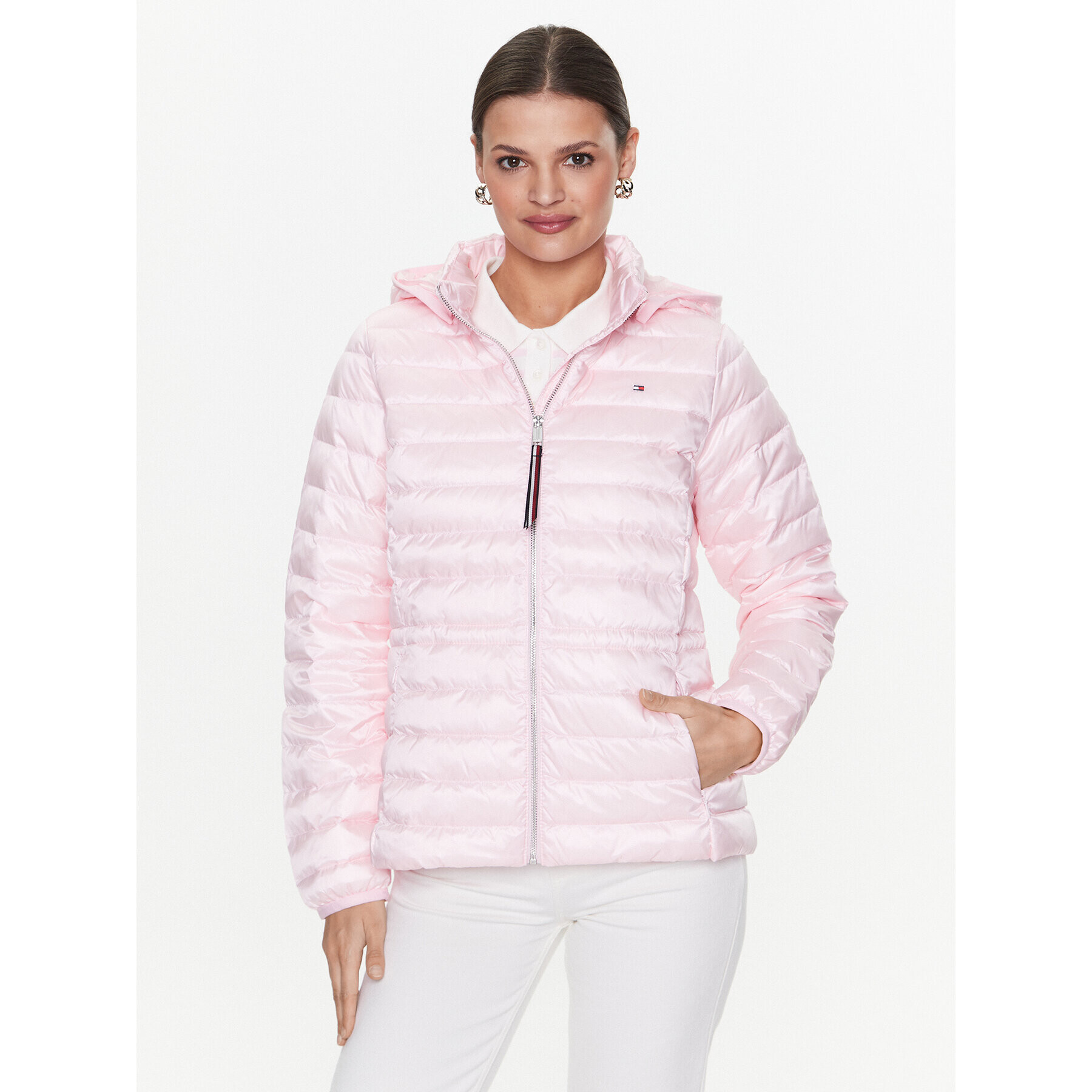 Tommy Hilfiger Пухено яке Feminne WW0WW37264 Розов Regular Fit - Pepit.bg