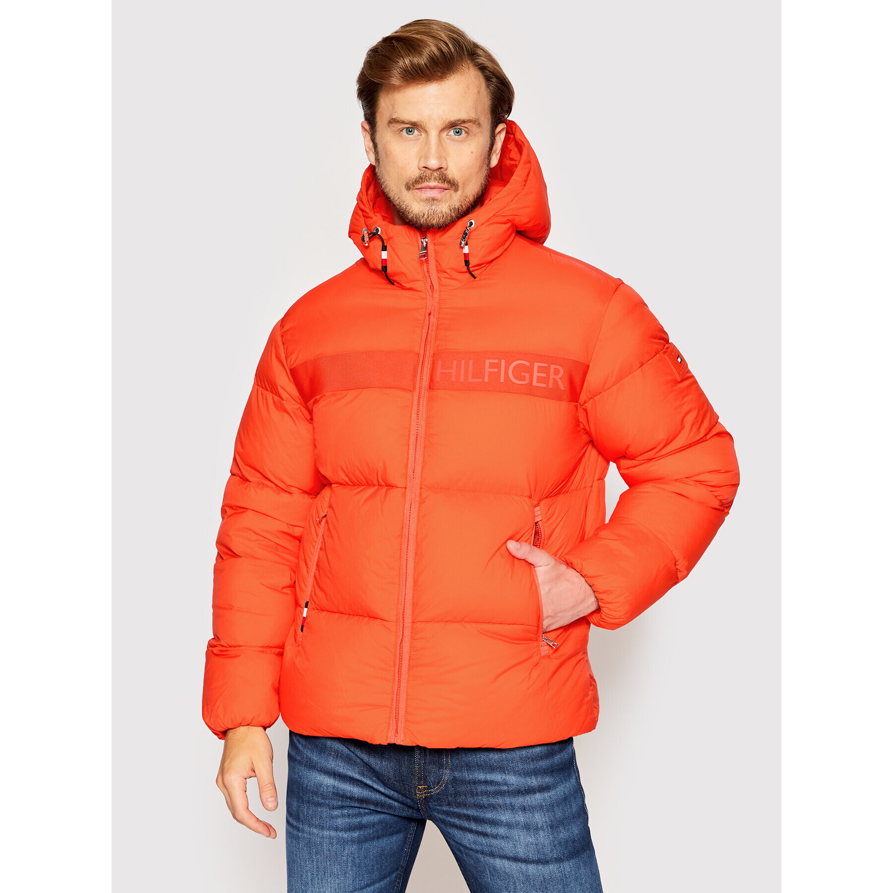 Tommy Hilfiger Пухено яке High Loft MW0MW27679 Оранжев Regular Fit - Pepit.bg