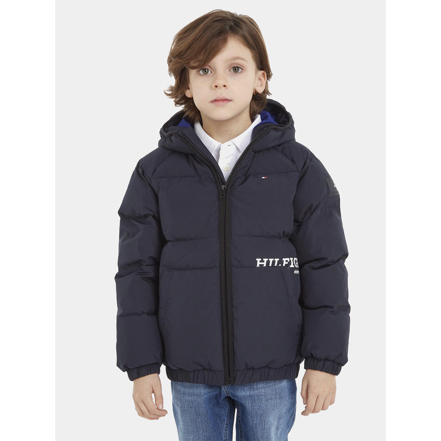 Tommy Hilfiger Пухено яке KB0KB08342 D Син Regular Fit - Pepit.bg