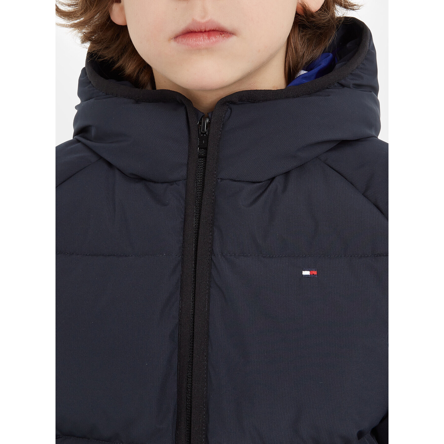 Tommy Hilfiger Пухено яке KB0KB08342 D Тъмносин Regular Fit - Pepit.bg