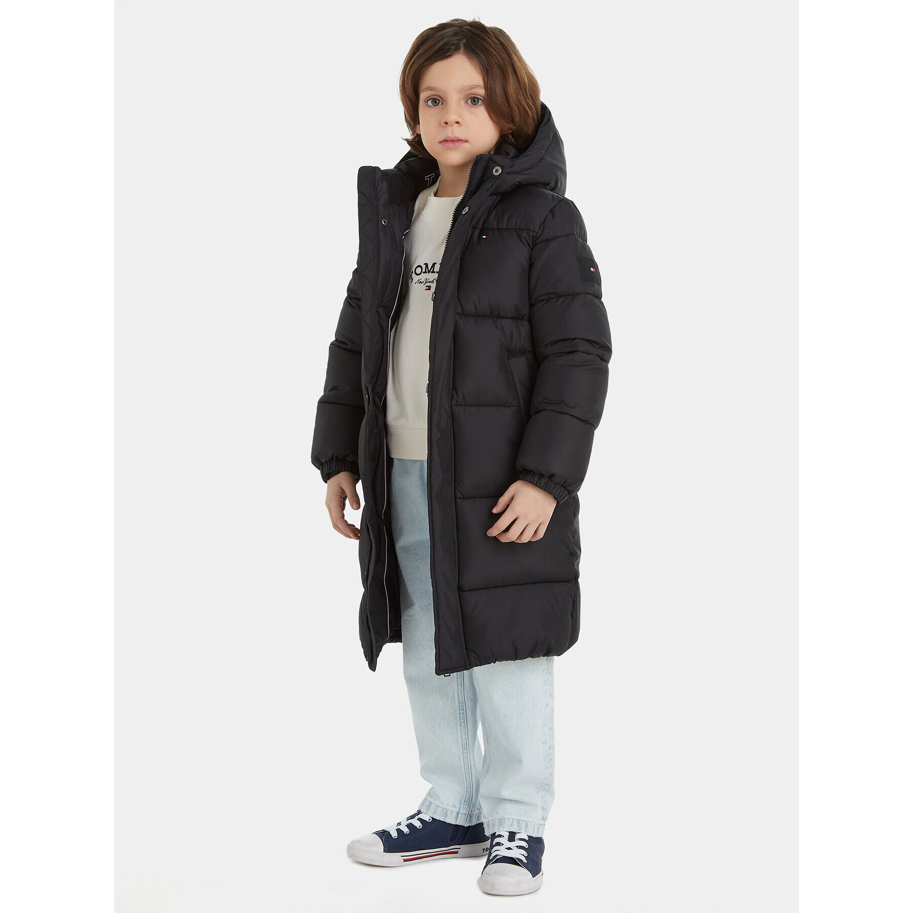 Tommy Hilfiger Пухено яке KB0KB08558 S Черен Regular Fit - Pepit.bg