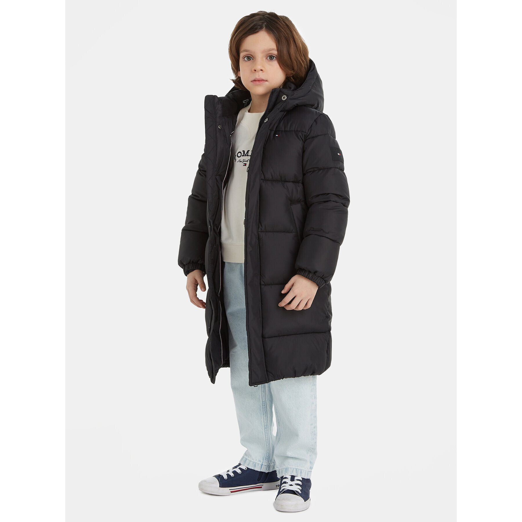 Tommy Hilfiger Пухено яке KB0KB08558 S Черен Regular Fit - Pepit.bg