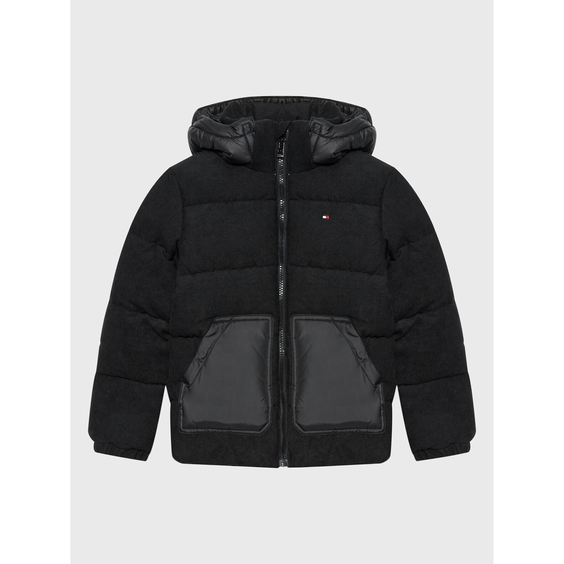 Tommy Hilfiger Пухено яке Mixed Media KB0KB07815 D Черен Regular Fit - Pepit.bg