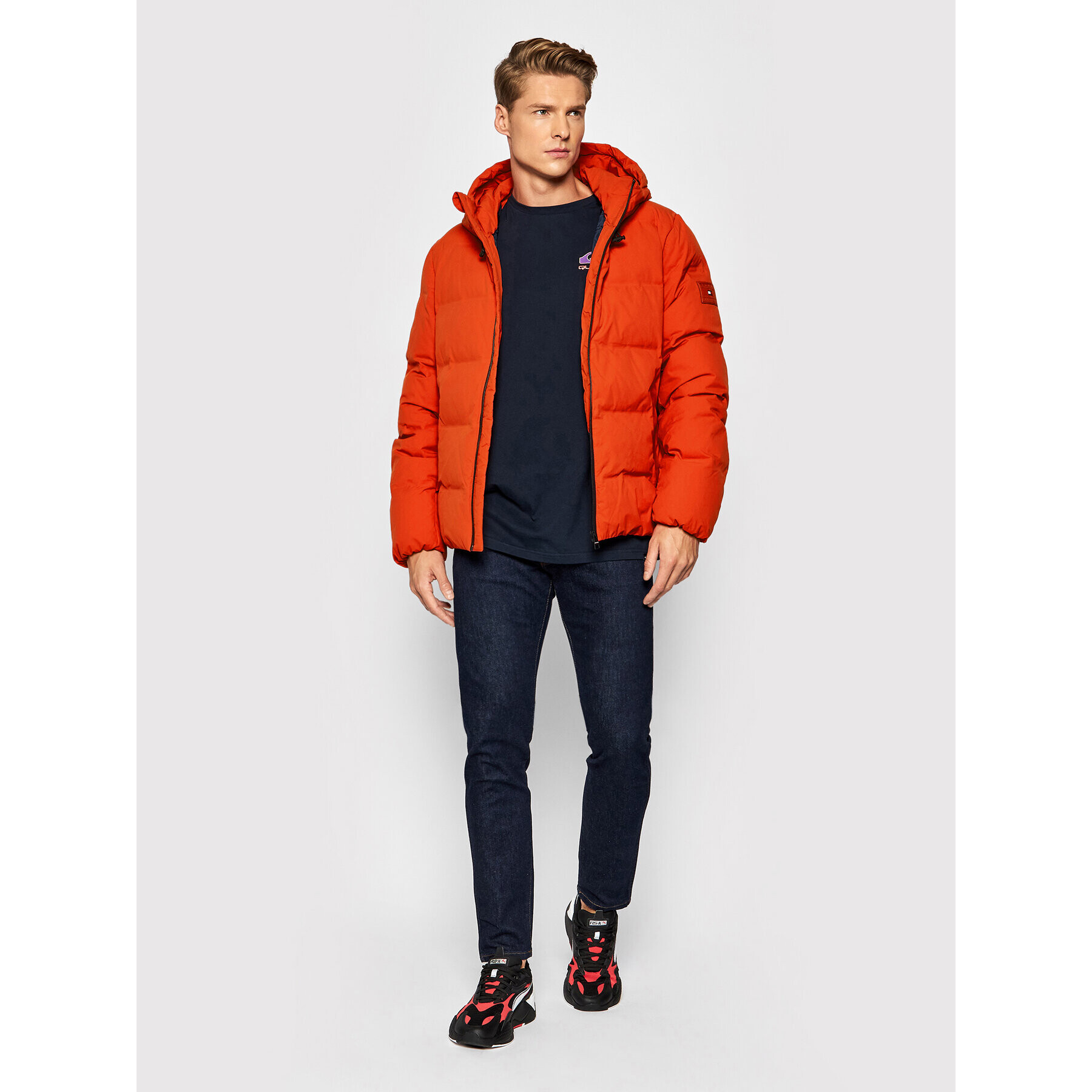 Tommy Hilfiger Пухено яке Motion MW0MW19614 Червен Regular Fit - Pepit.bg