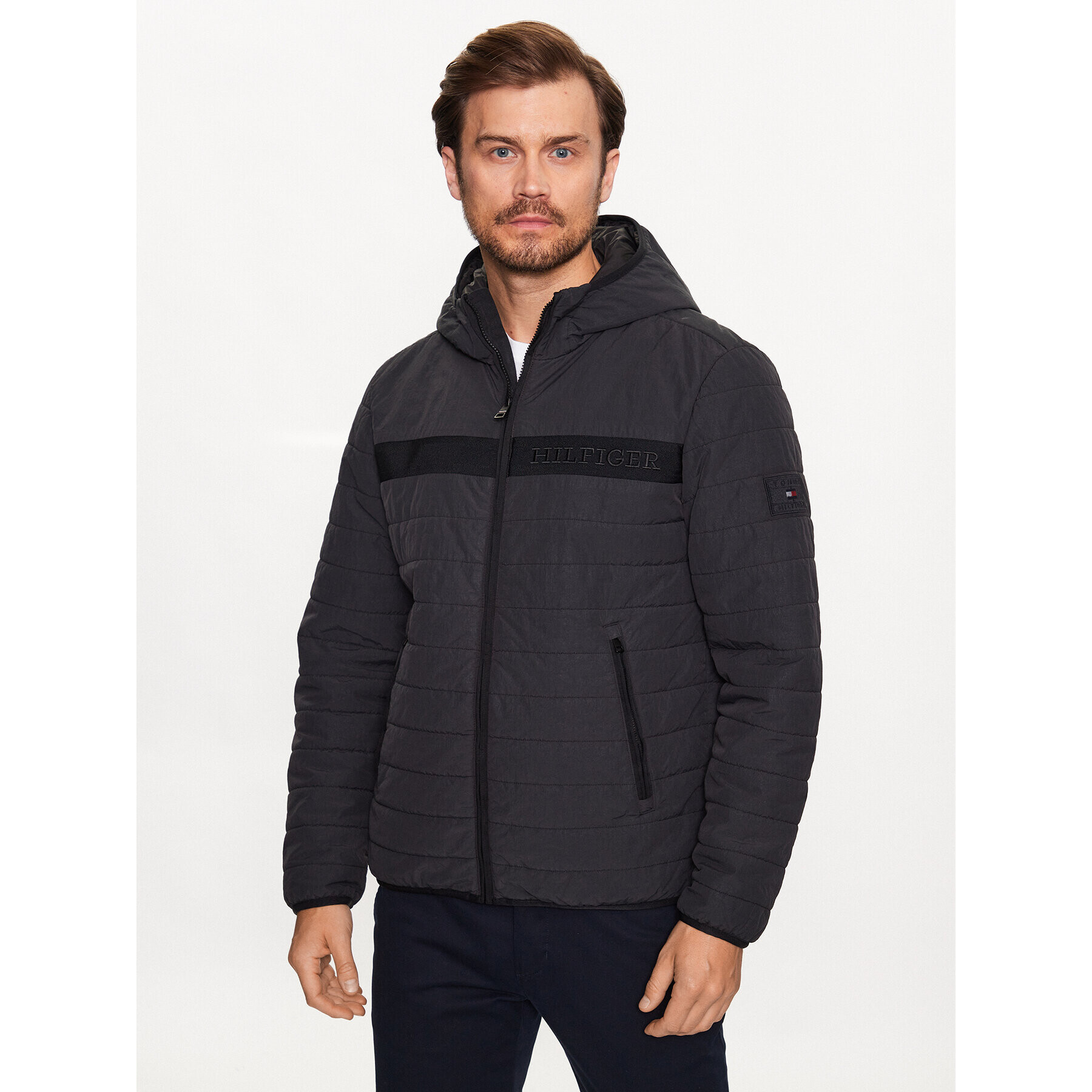 Tommy Hilfiger Пухено яке MW0MW31639 Черен Regular Fit - Pepit.bg