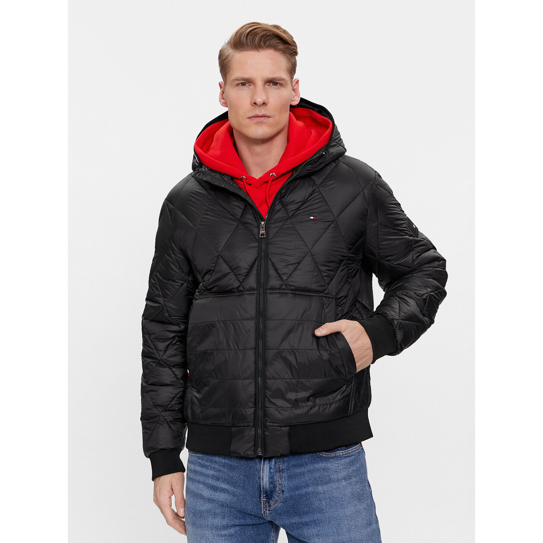 Tommy Hilfiger Пухено яке MW0MW32766 Черен Regular Fit - Pepit.bg