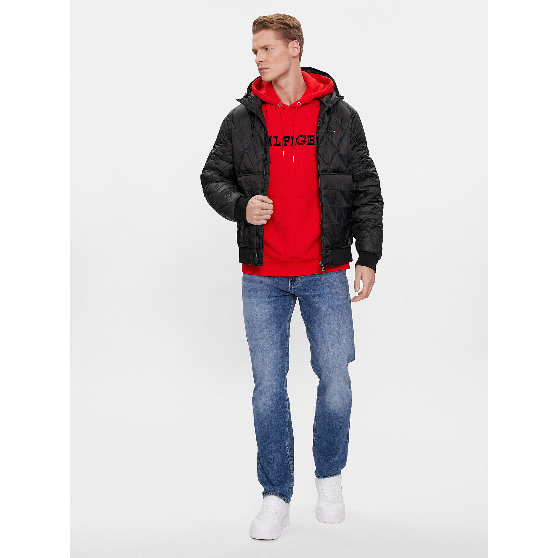 Tommy Hilfiger Пухено яке MW0MW32766 Черен Regular Fit - Pepit.bg