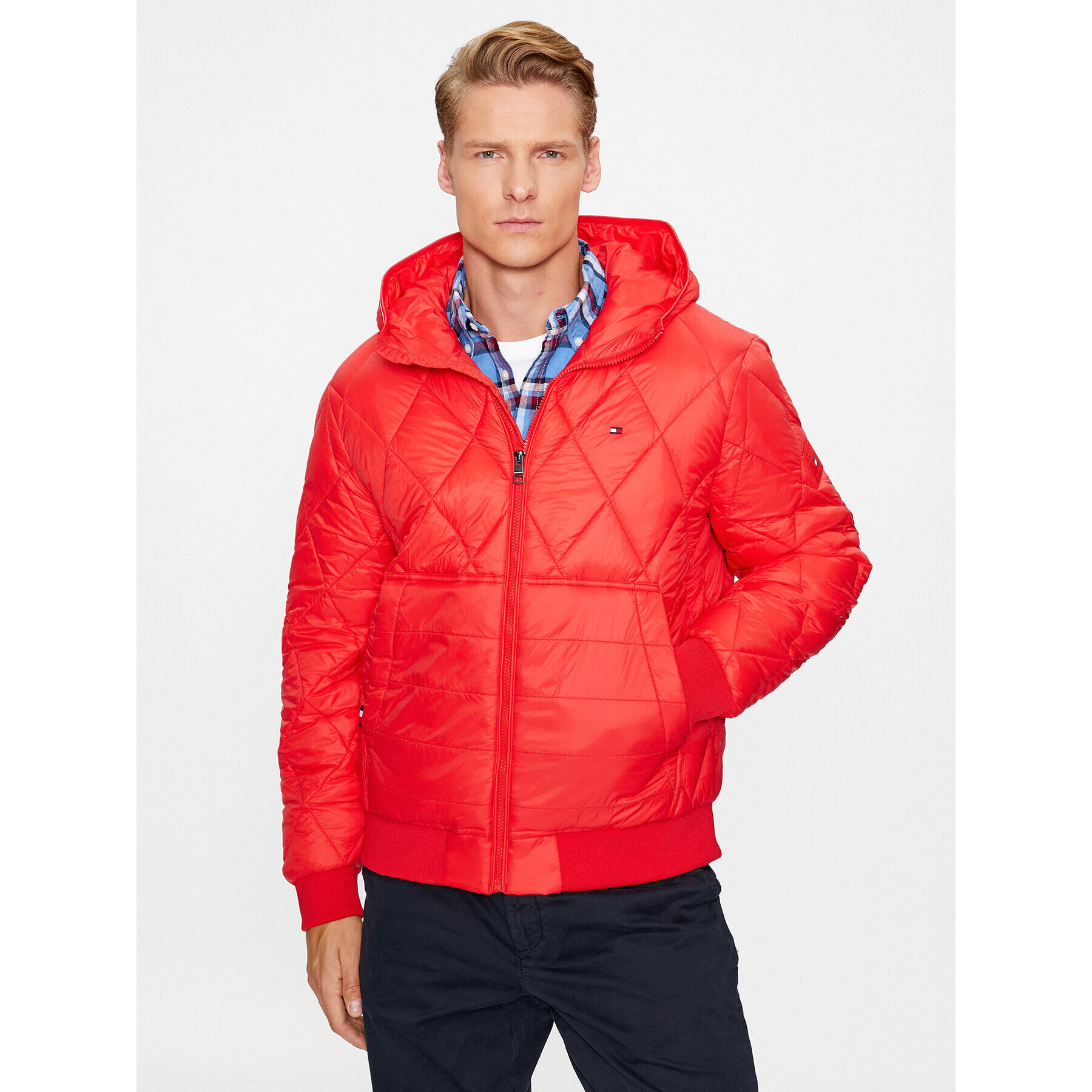 Tommy Hilfiger Пухено яке MW0MW32766 Червен Regular Fit - Pepit.bg