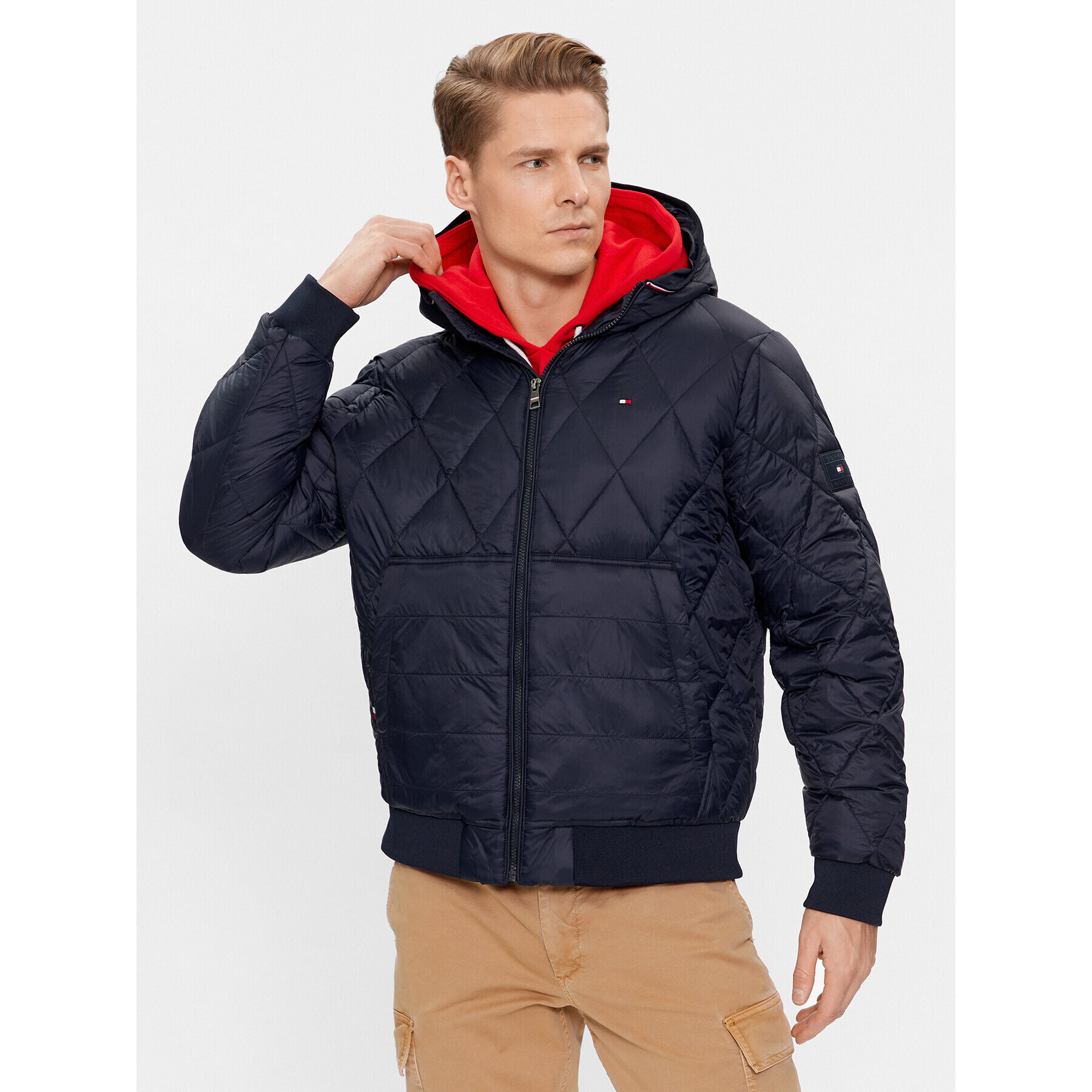 Tommy Hilfiger Пухено яке MW0MW32766 Тъмносин Regular Fit - Pepit.bg