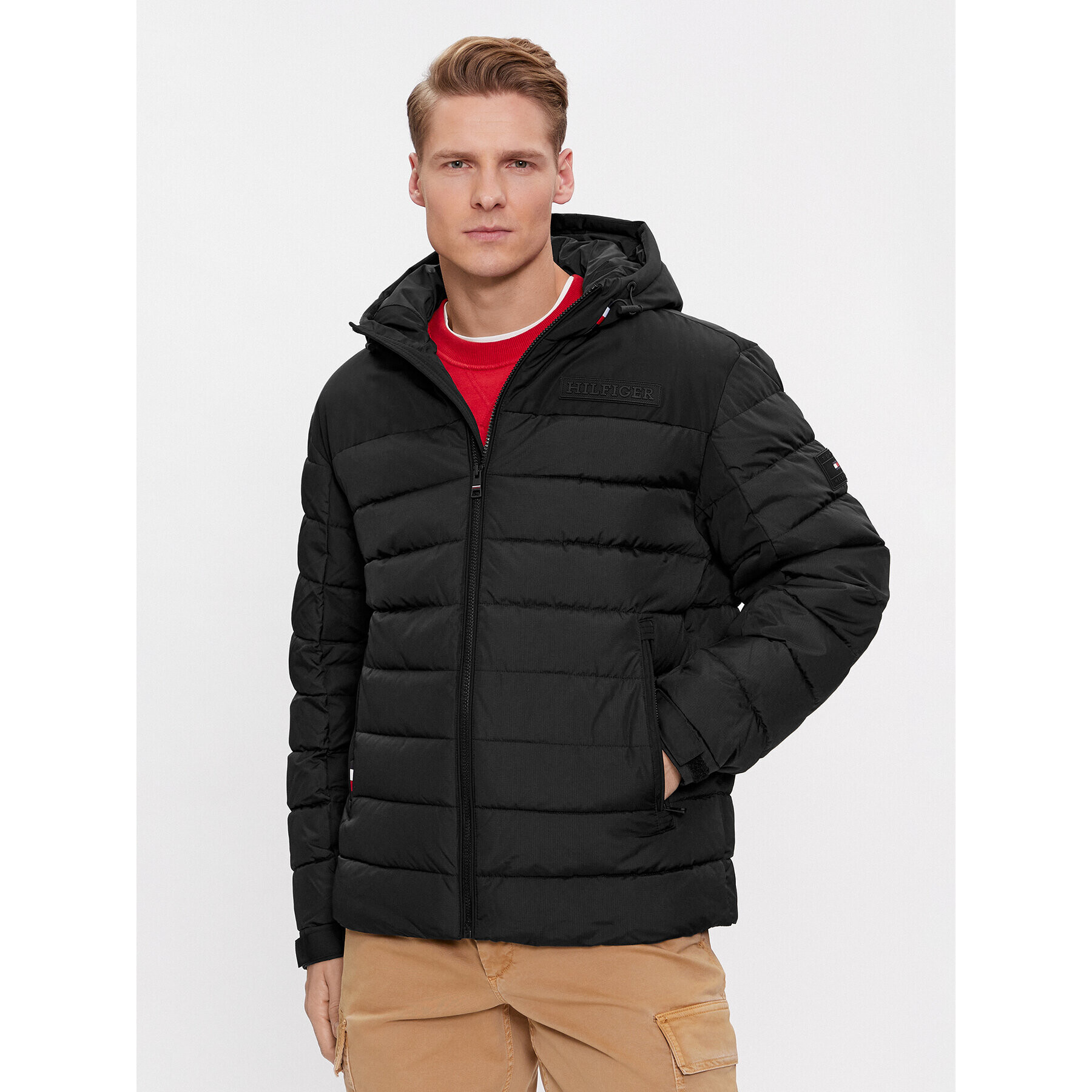 Tommy Hilfiger Пухено яке MW0MW33735 Черен Regular Fit - Pepit.bg