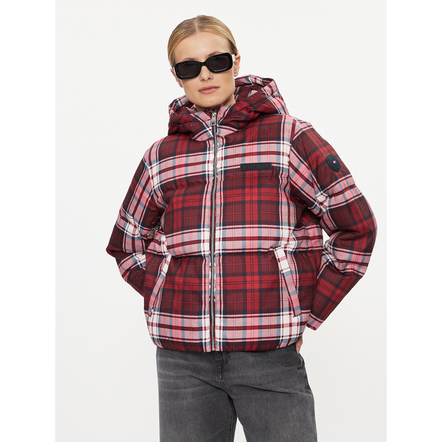 Tommy Hilfiger Пухено яке New York Tartan WW0WW40233 Червен Relaxed Fit - Pepit.bg