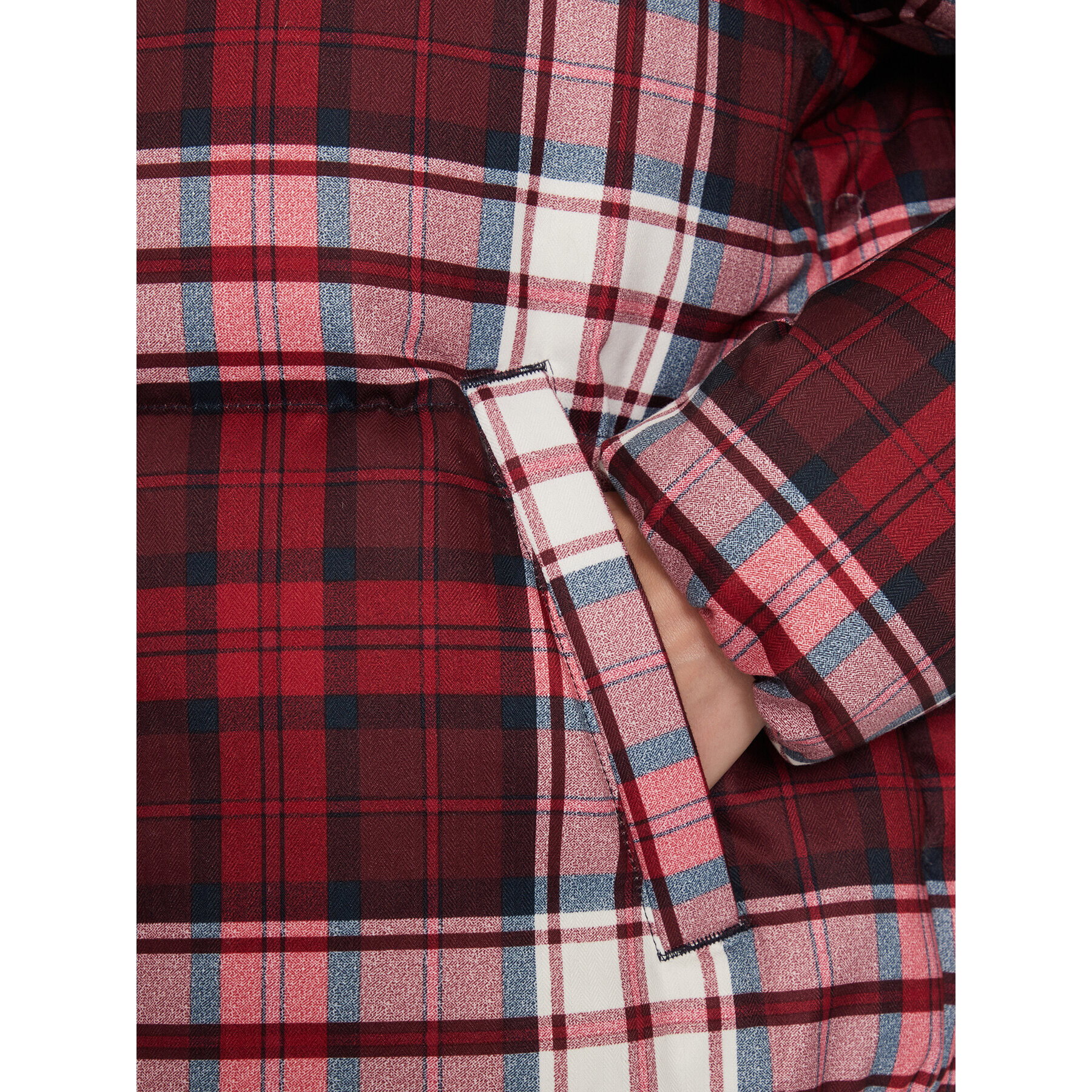 Tommy Hilfiger Пухено яке New York Tartan WW0WW40233 Червен Relaxed Fit - Pepit.bg