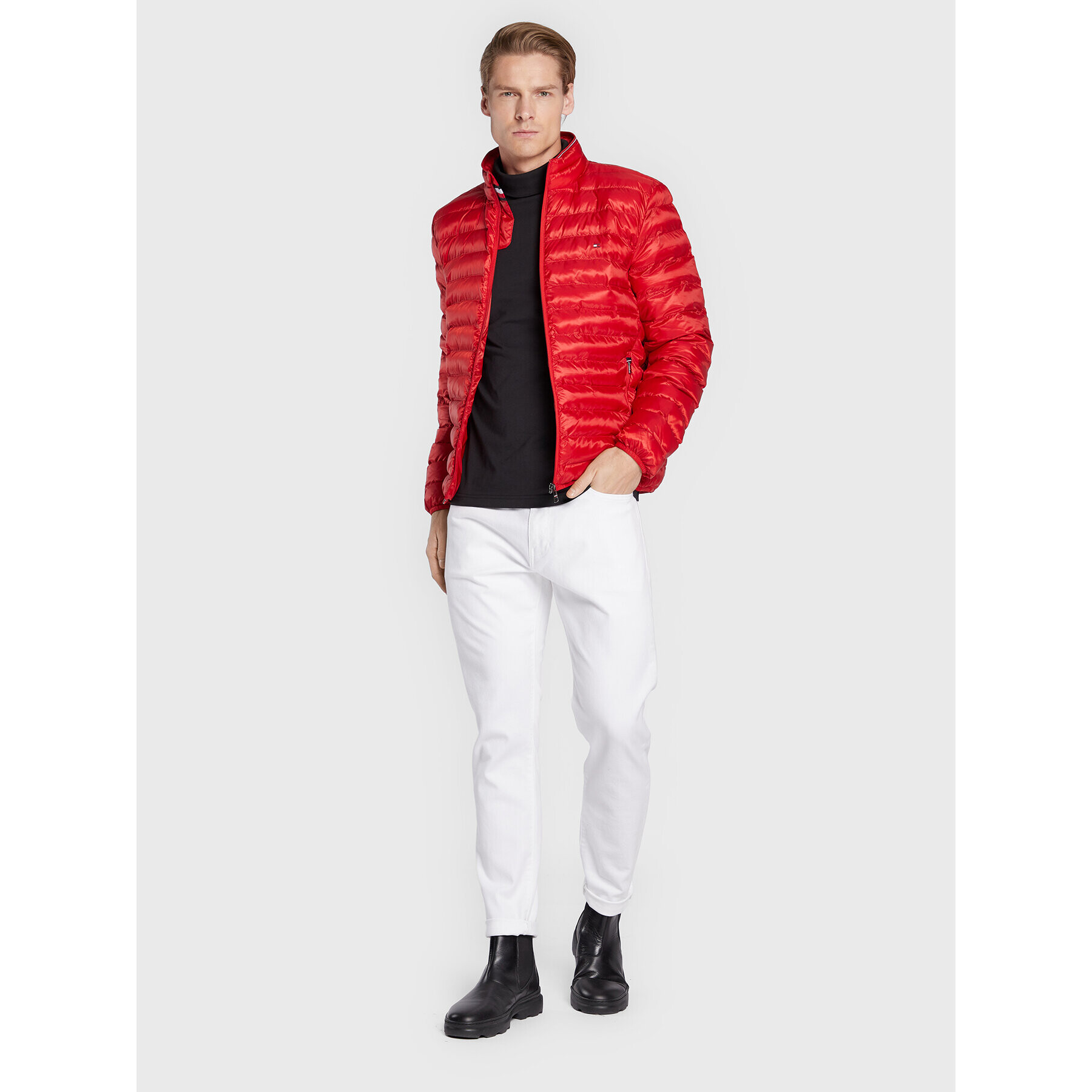 Tommy Hilfiger Пухено яке Packable MW0MW18763 Червен Regular Fit - Pepit.bg