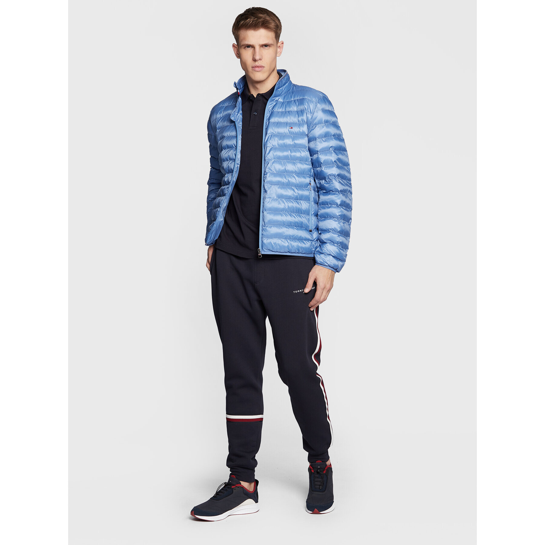 Tommy Hilfiger Пухено яке Packable MW0MW18763 Син Regular Fit - Pepit.bg