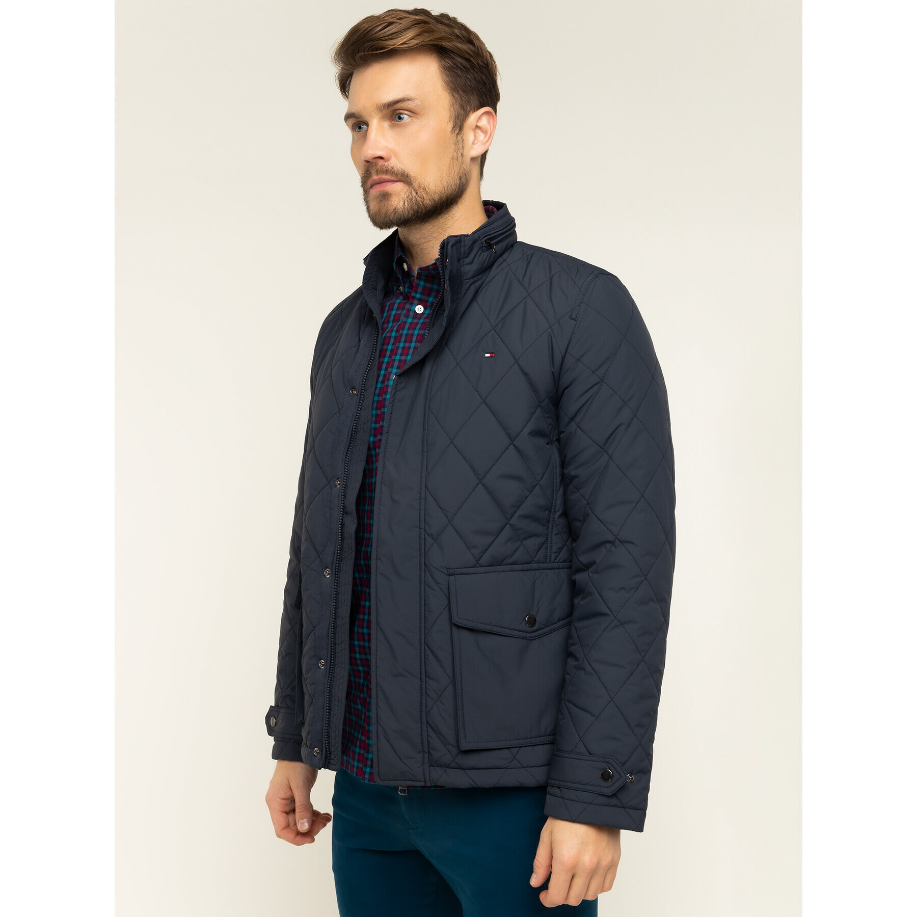 Tommy Hilfiger Пухено яке Quilted MW0MW12215 Тъмносин Regular Fit - Pepit.bg