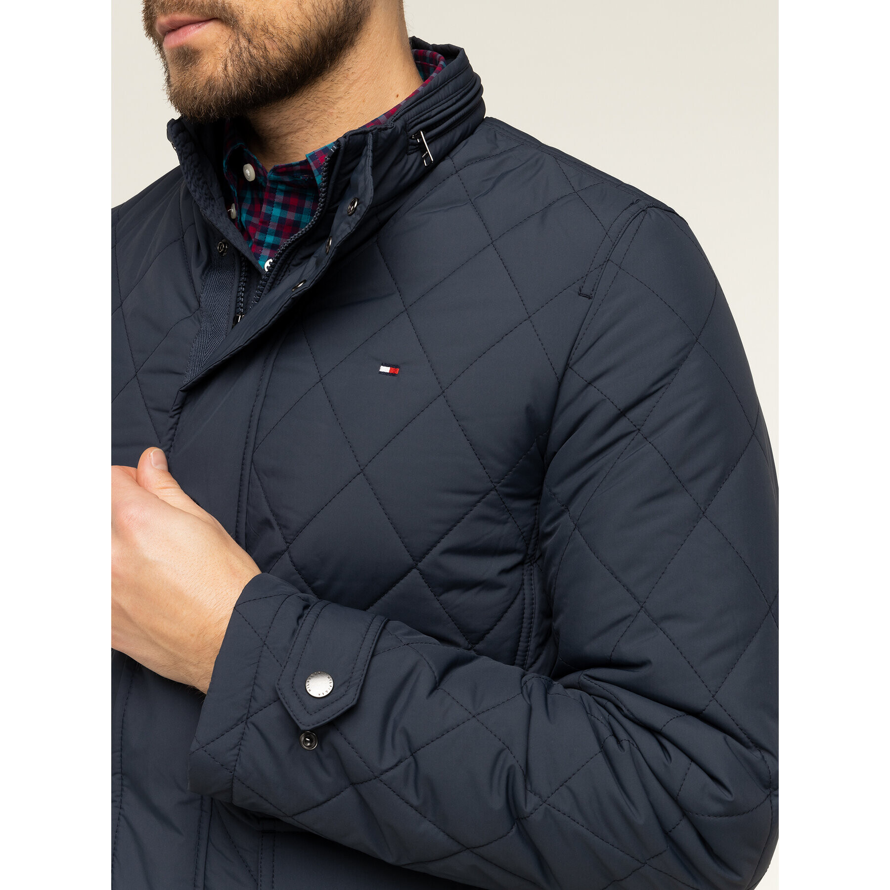 Tommy Hilfiger Пухено яке Quilted MW0MW12215 Тъмносин Regular Fit - Pepit.bg