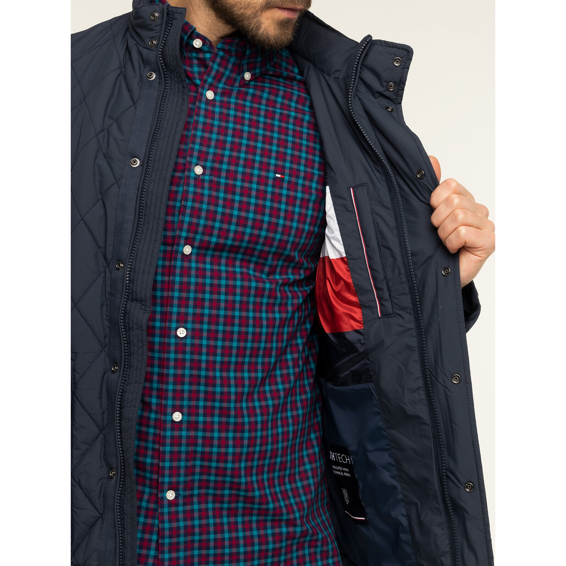 Tommy Hilfiger Пухено яке Quilted MW0MW12215 Тъмносин Regular Fit - Pepit.bg