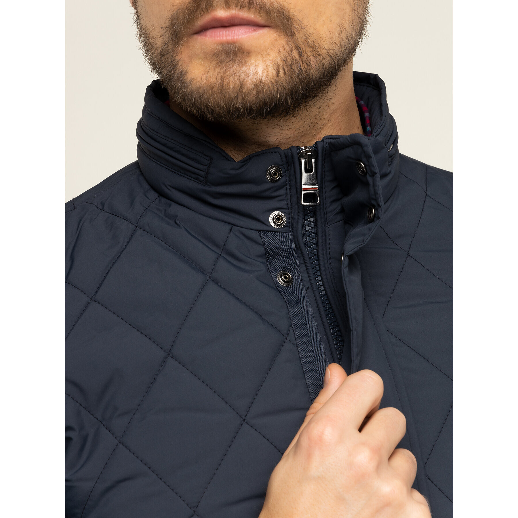 Tommy Hilfiger Пухено яке Quilted MW0MW12215 Тъмносин Regular Fit - Pepit.bg