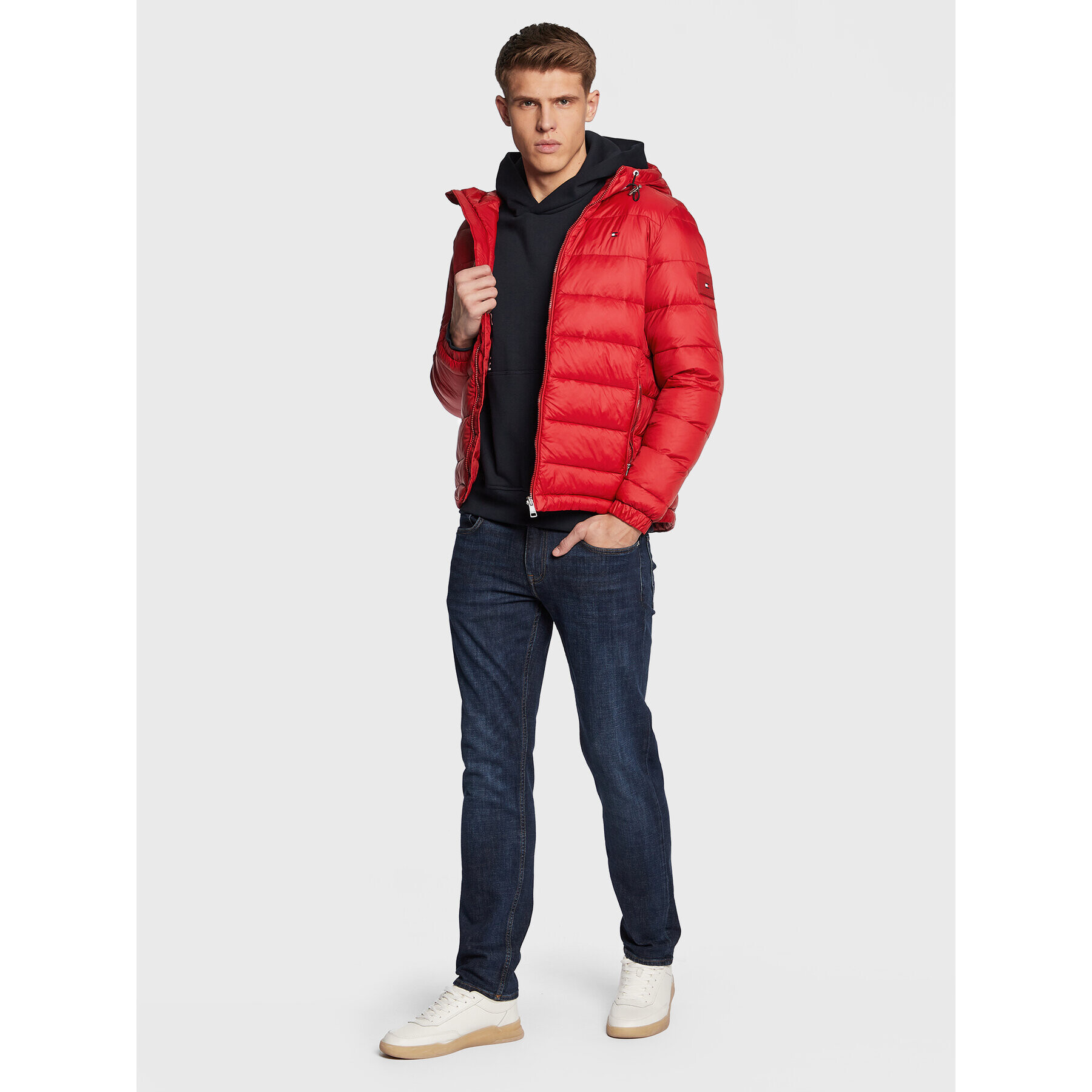 Tommy Hilfiger Пухено яке Quilted MW0MW29007 Червен Regular Fit - Pepit.bg