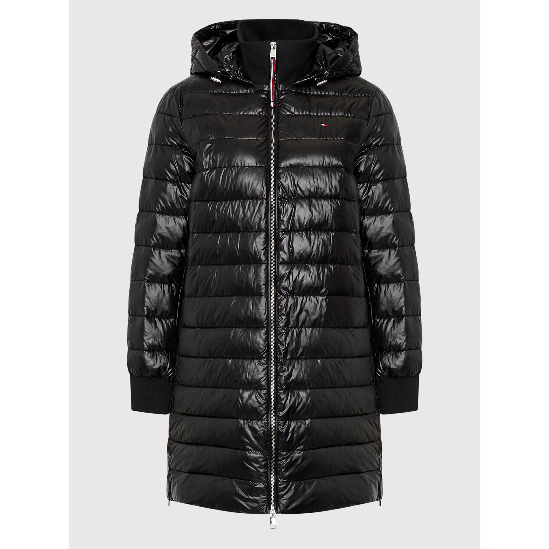 Tommy Hilfiger Пухено яке Sporty Sorona Side Zip WW0WW35089 Черен Relaxed Fit - Pepit.bg